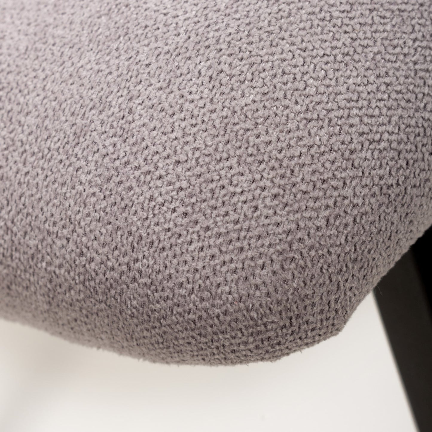 Light Grey Linen Fabric Dining Chair with Black Metal Legs