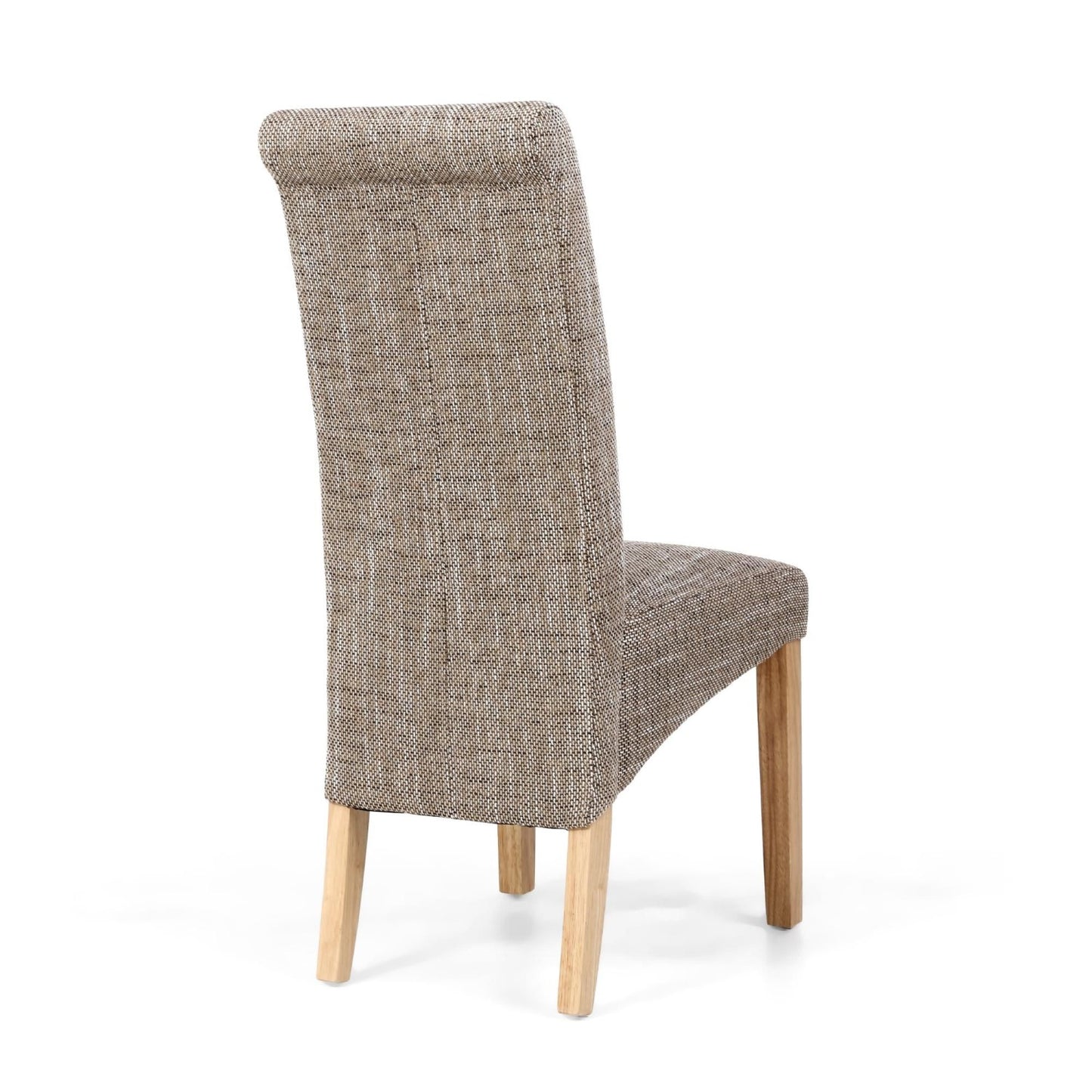 Karta Scroll Back Tweed Oatmeal Dining Chair