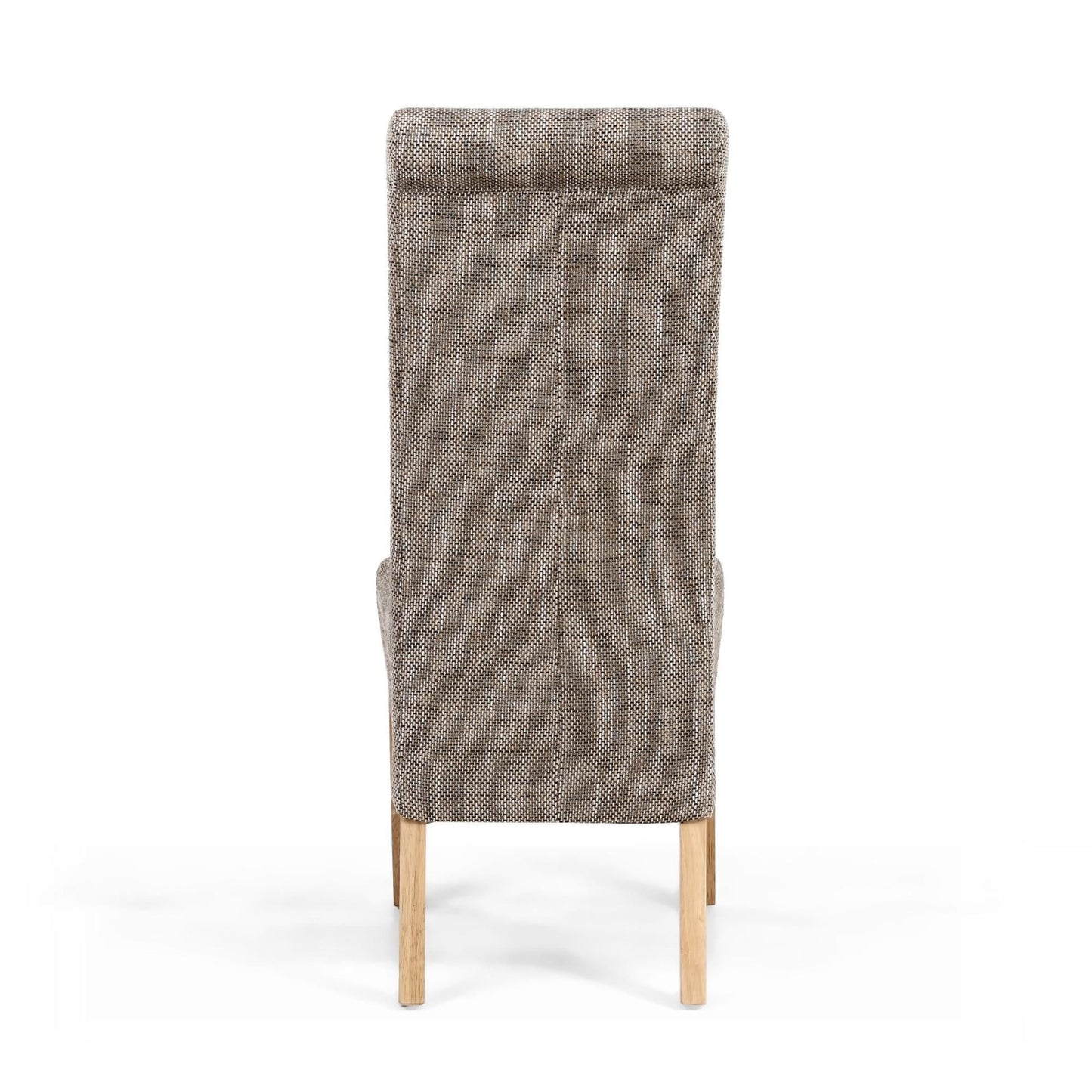 Karta Scroll Back Tweed Oatmeal Dining Chair