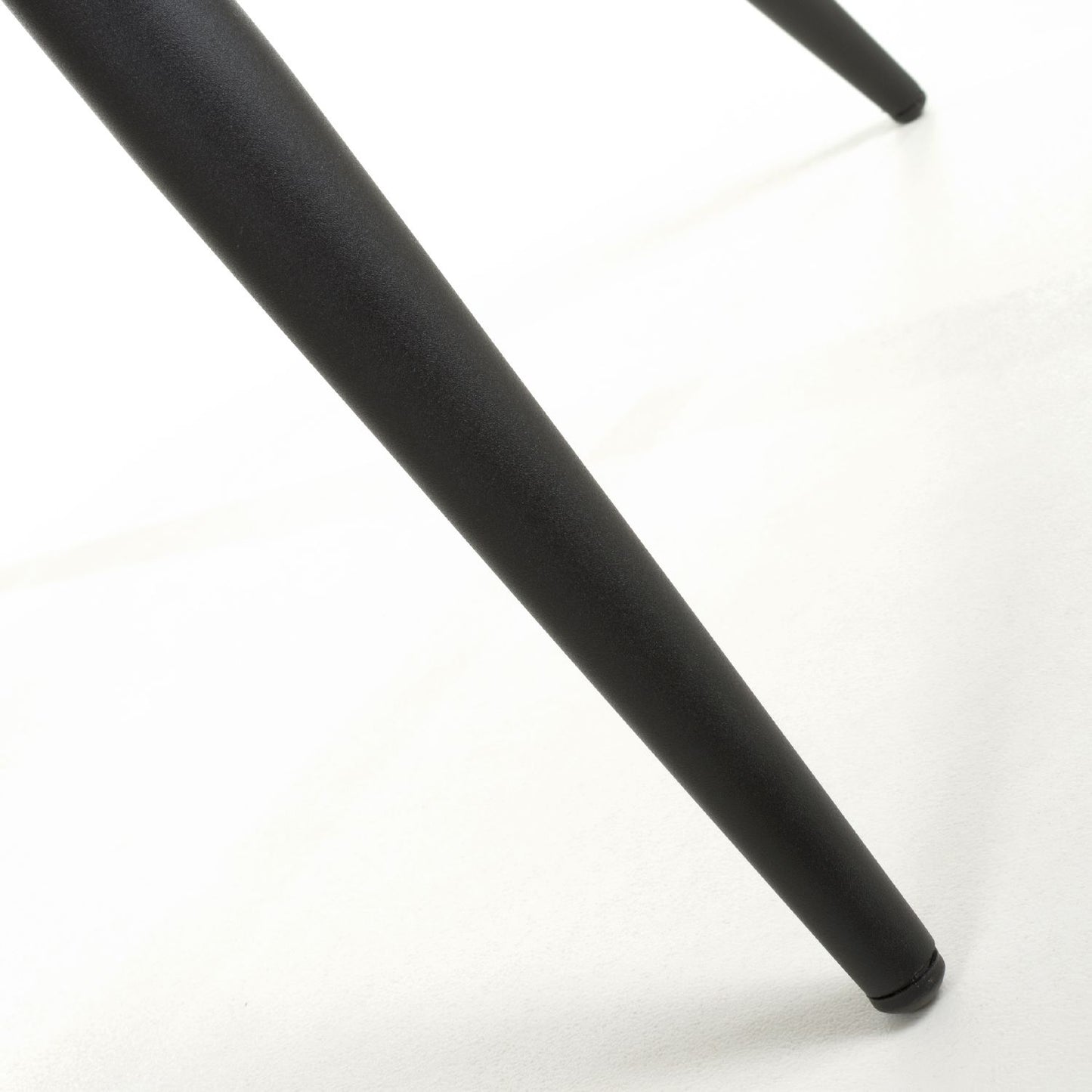 White Boucle Fabric Dining Chair with Black Legs