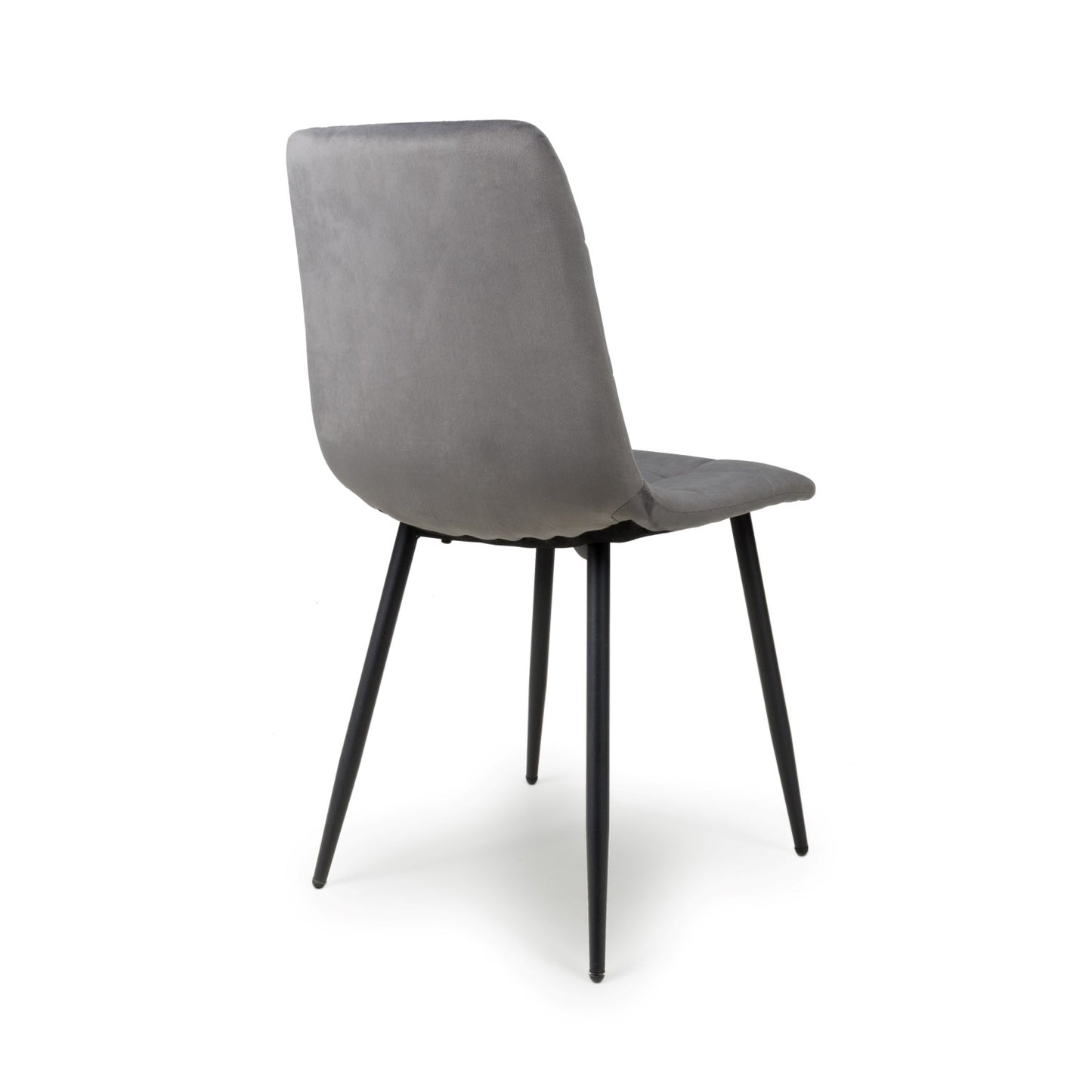 Grey Velvet Fabric Dining Chair Black Legs