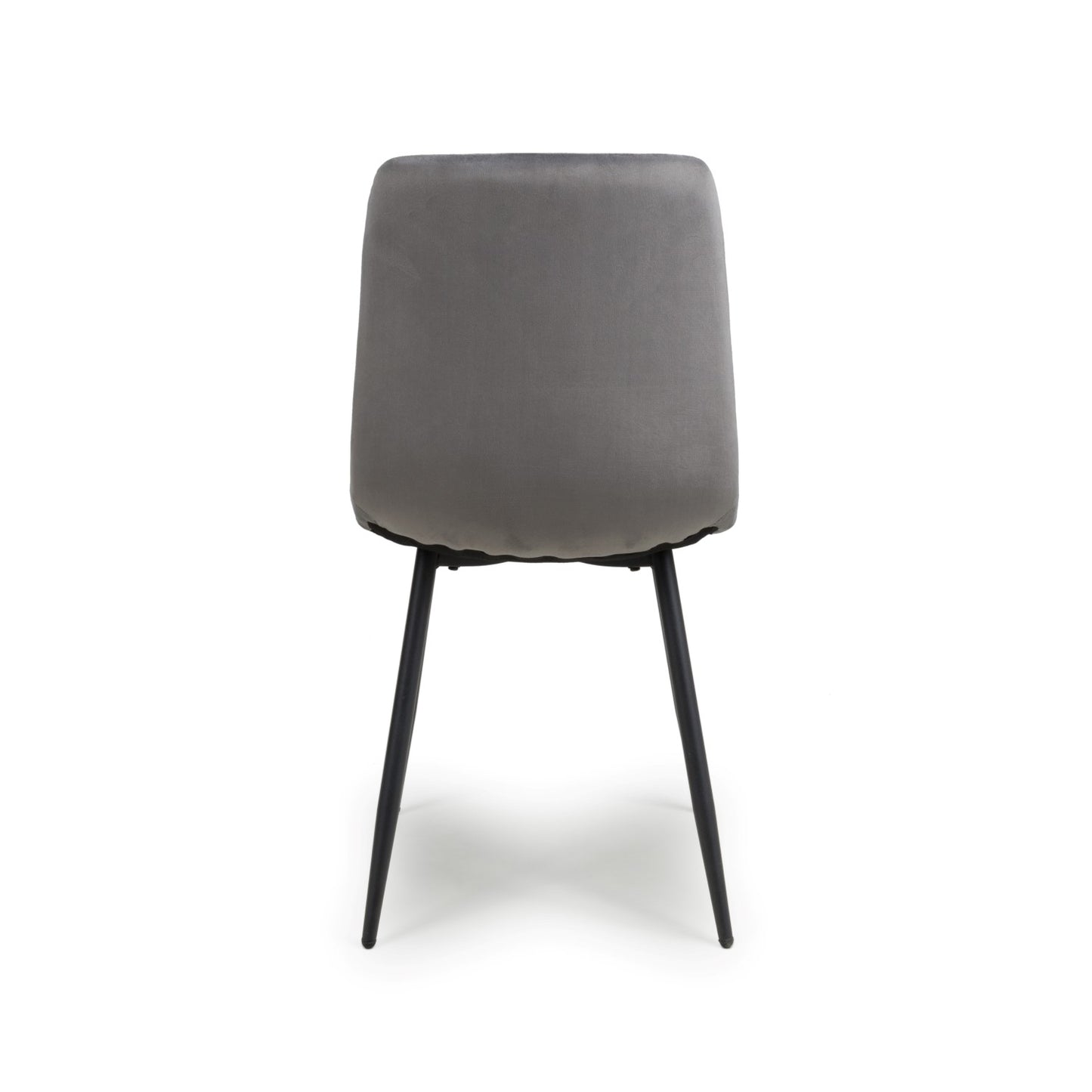 Grey Velvet Fabric Dining Chair Black Legs