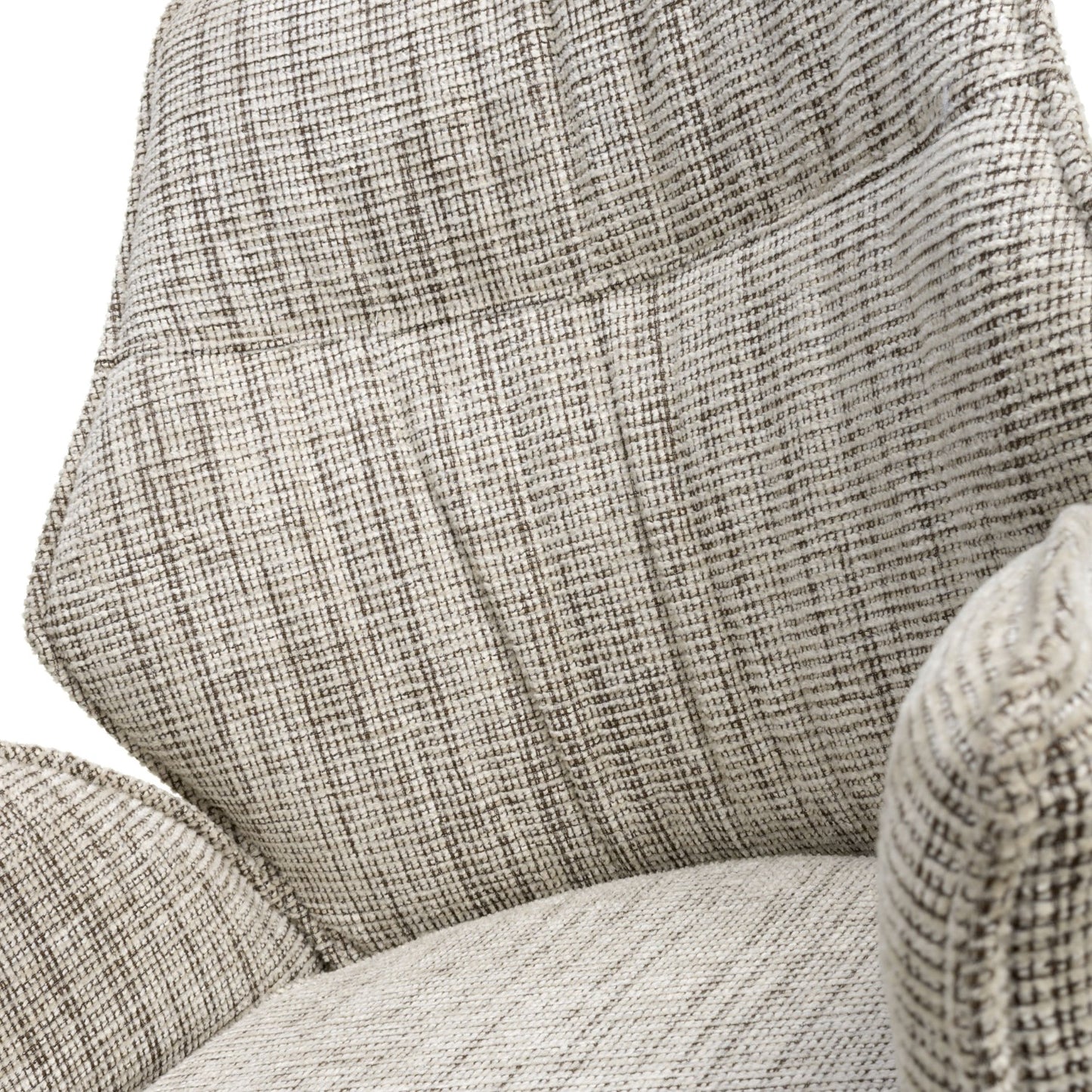Toffee Cream Tweed Fabric Dining Chair Black Legs