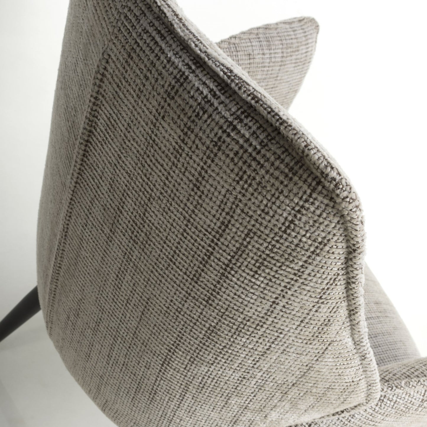 Toffee Cream Tweed Fabric Dining Chair Black Legs