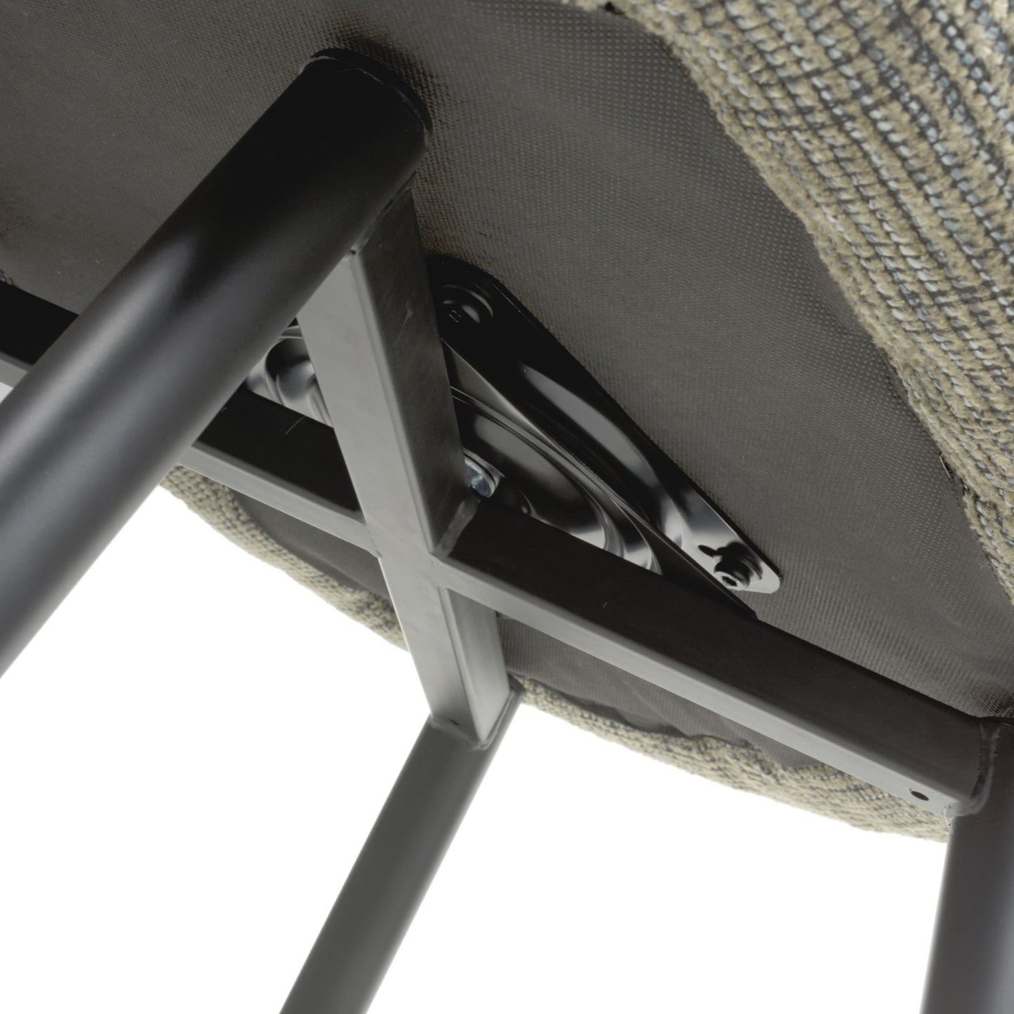 Green Tweed Fabric Swivel Dining Chair Black Metal Legs