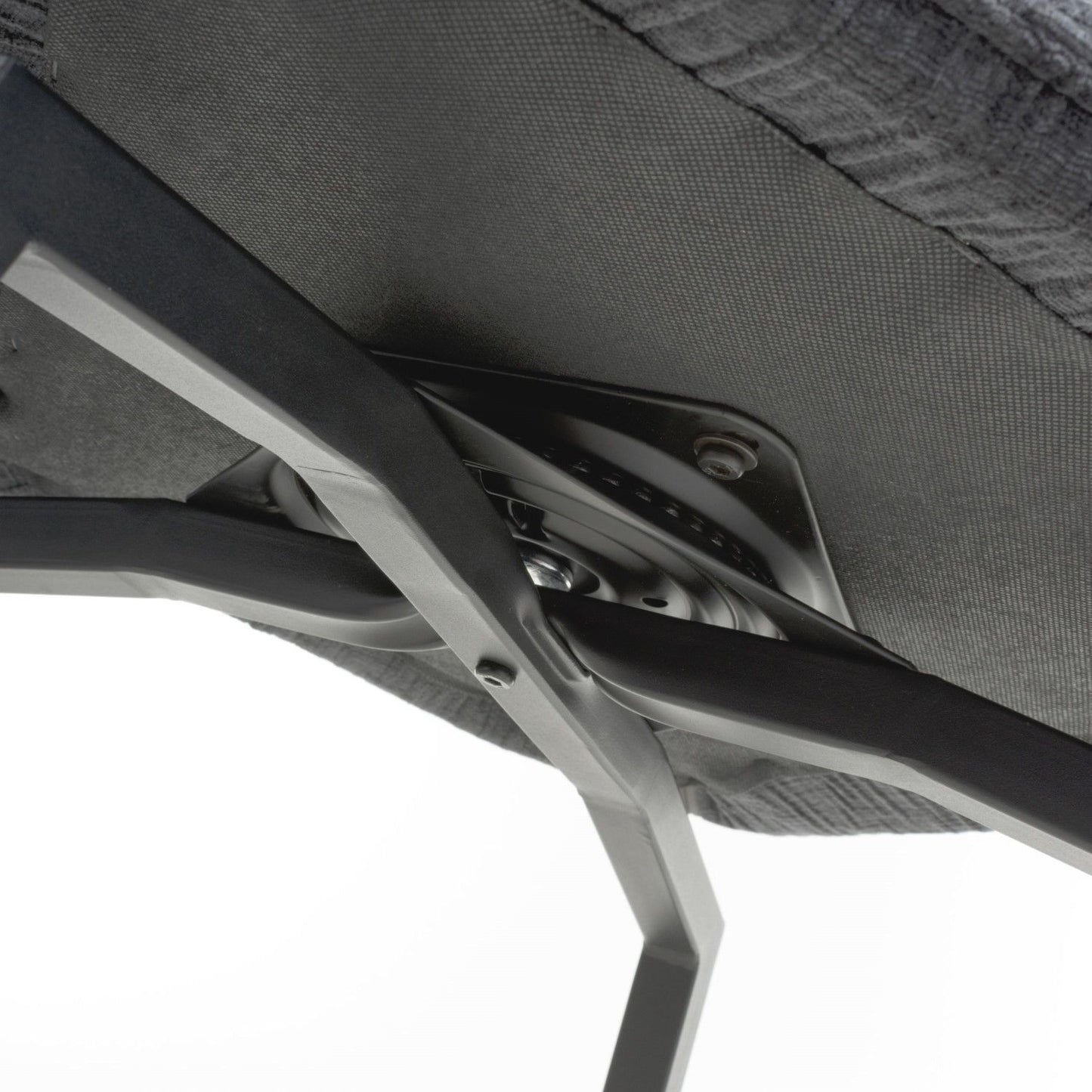 Charcoal Grey Textured Fabric Swivel Dining Chair Black Legs