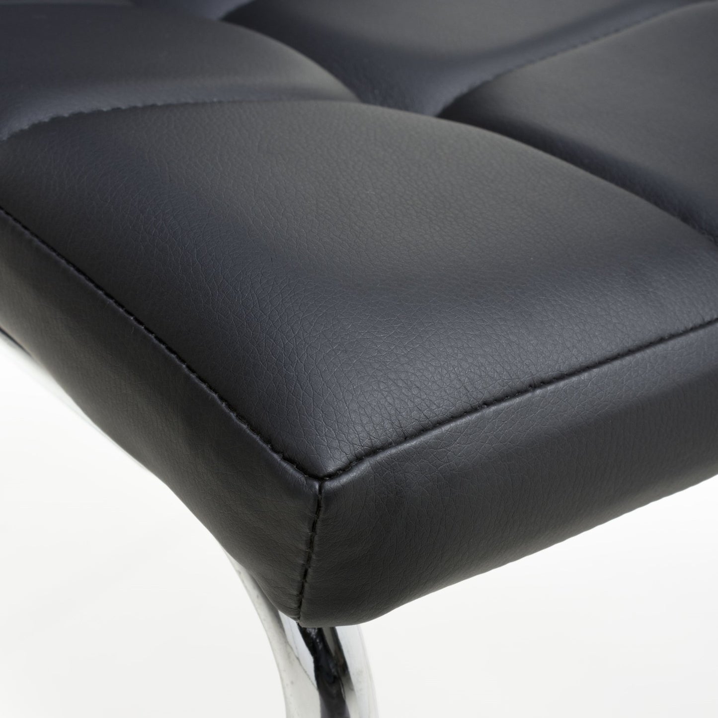 Jenner Leather Effect Black Chrome Dining Chair