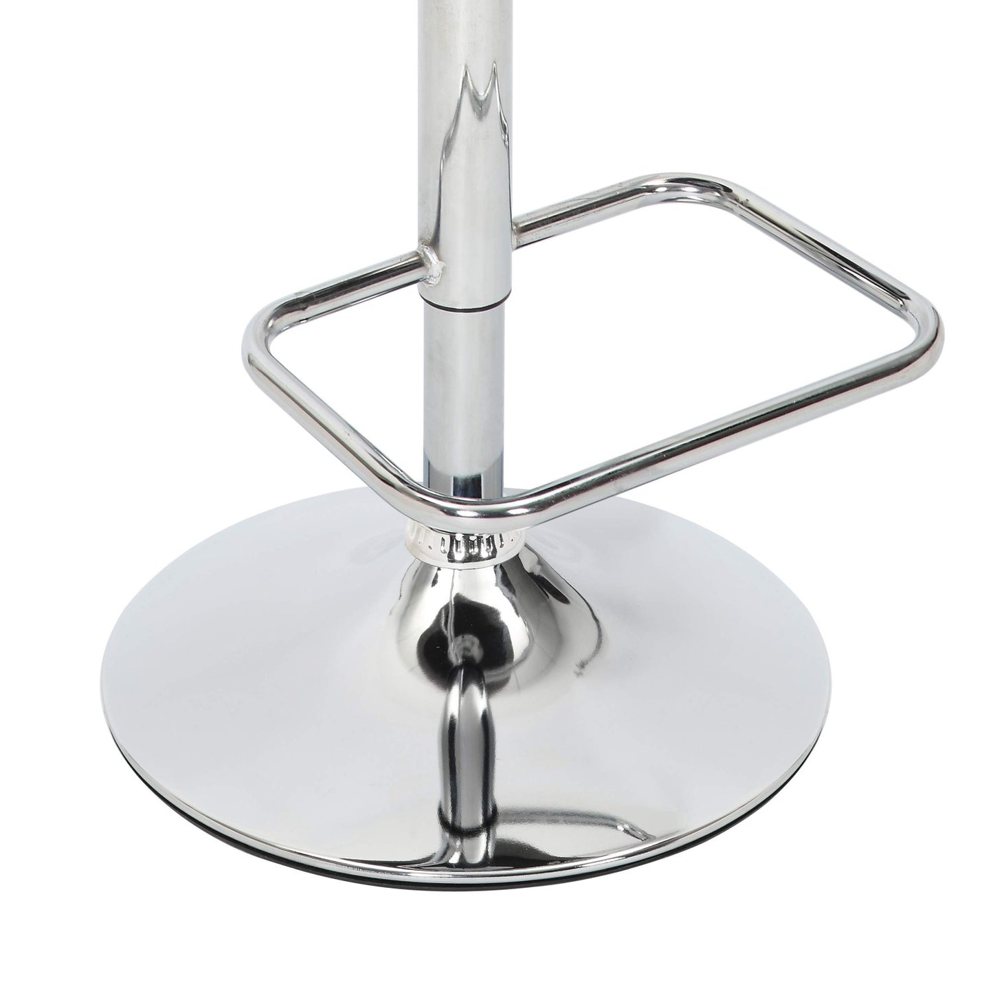 Mink Leather Adjustable Bar Stool Chrome Base with Footrest