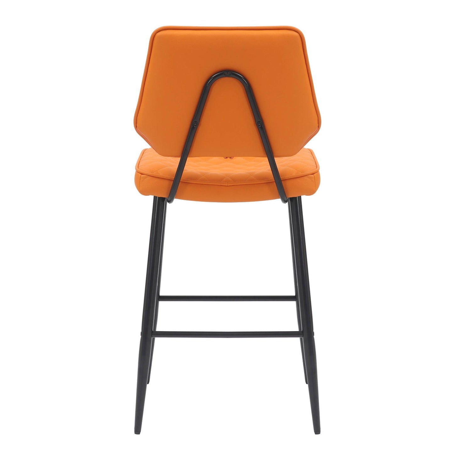 Garrick Real Leather Orange Bar Stool