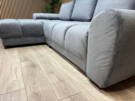 AZZURO Premium Fabric LHF Corner Chaise Sofa Bed with Storage, Grey - RRP £1,799