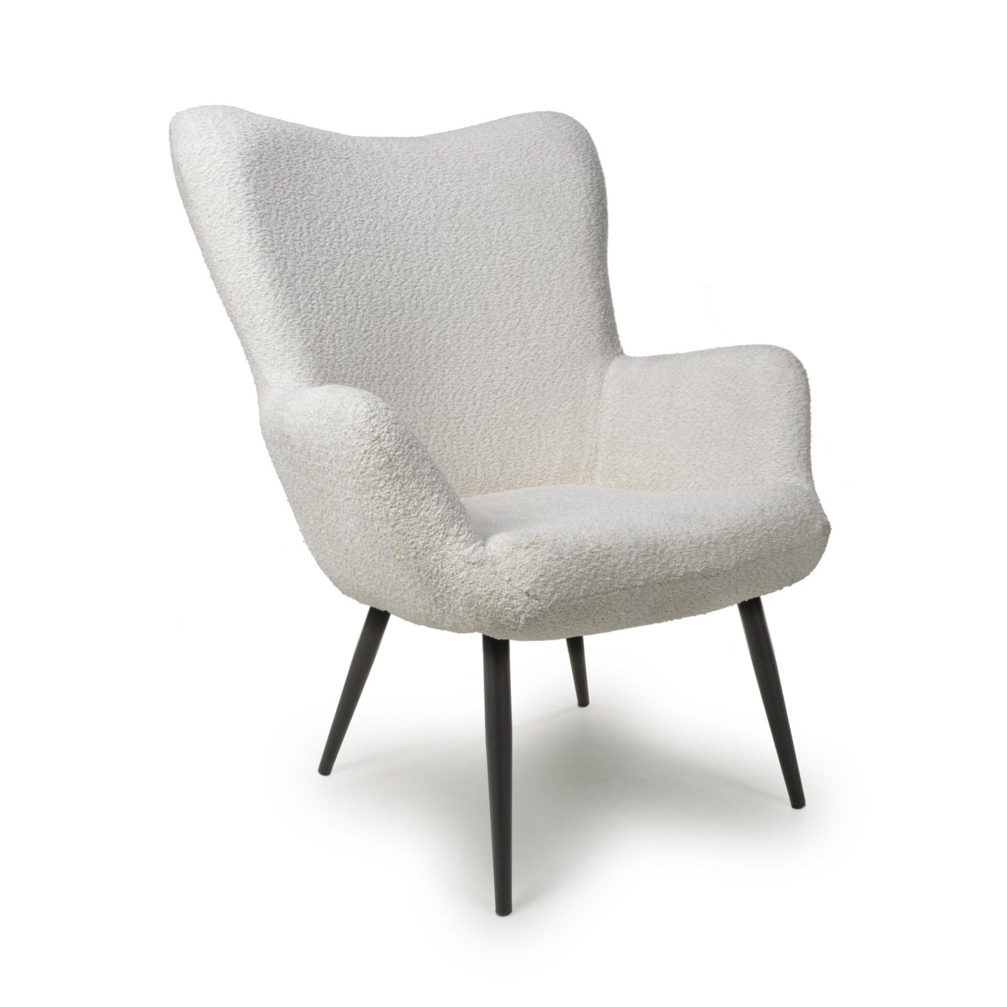 Bordeaux White Textured Fabric Armchair