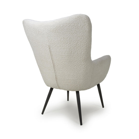 Bordeaux White Textured Fabric Armchair