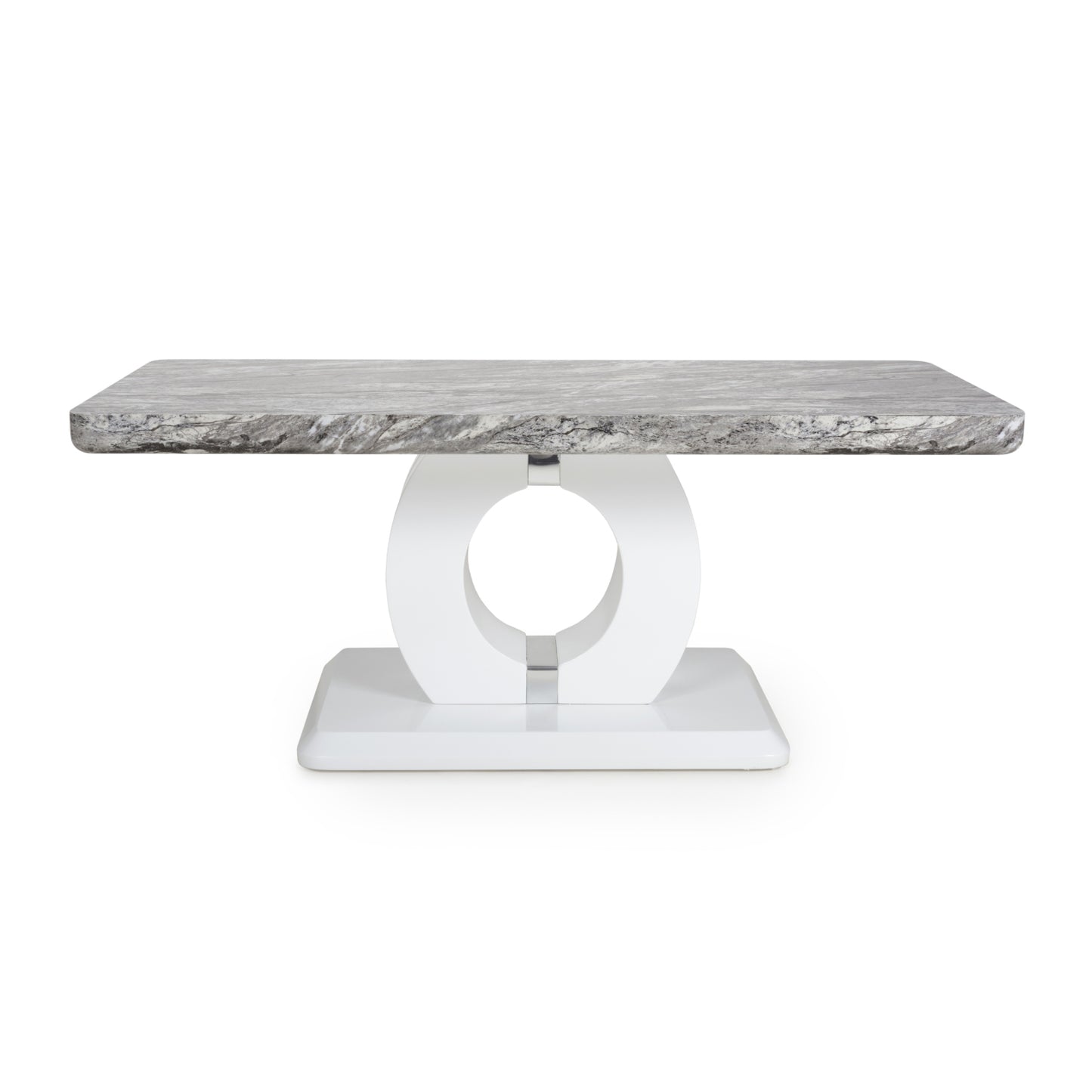 Grey and White Marble Top Rectangular Coffee Table