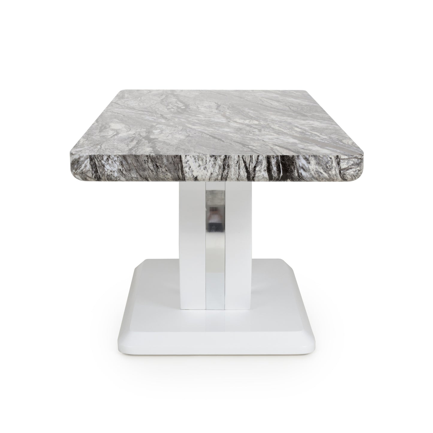 Grey and White Marble Top Rectangular Coffee Table