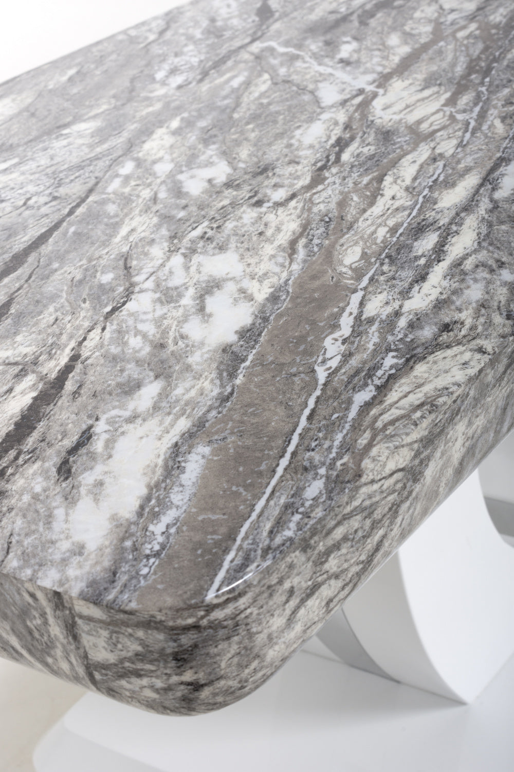 Grey and White Marble Top Rectangular Coffee Table