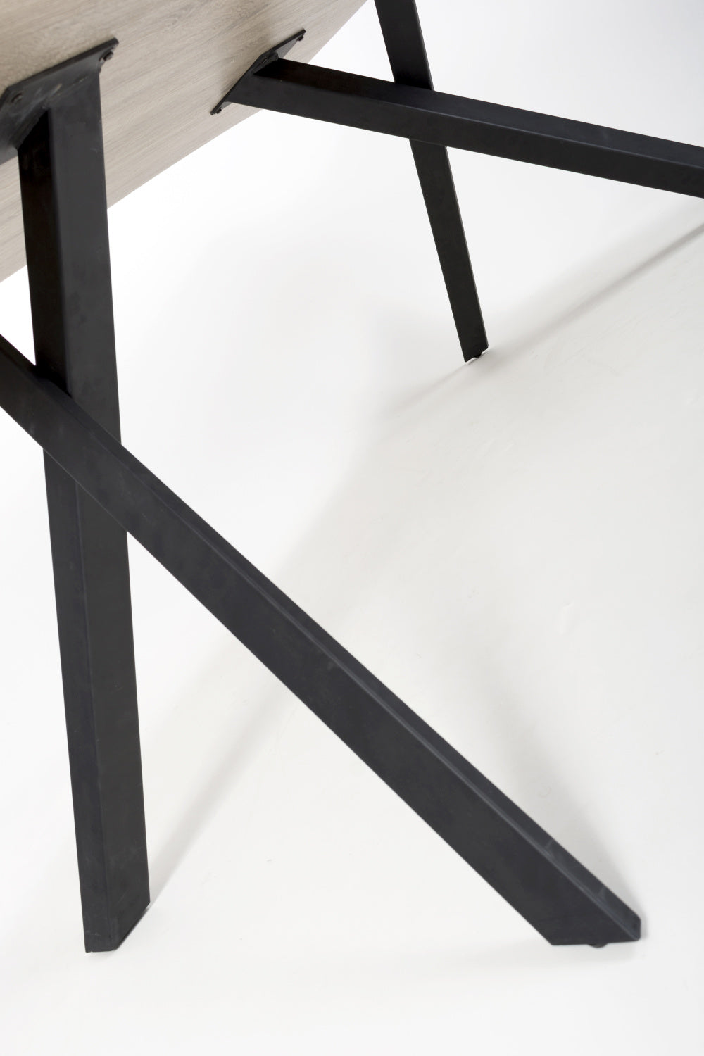 Oak Wave Edge Dining Table Black Legs