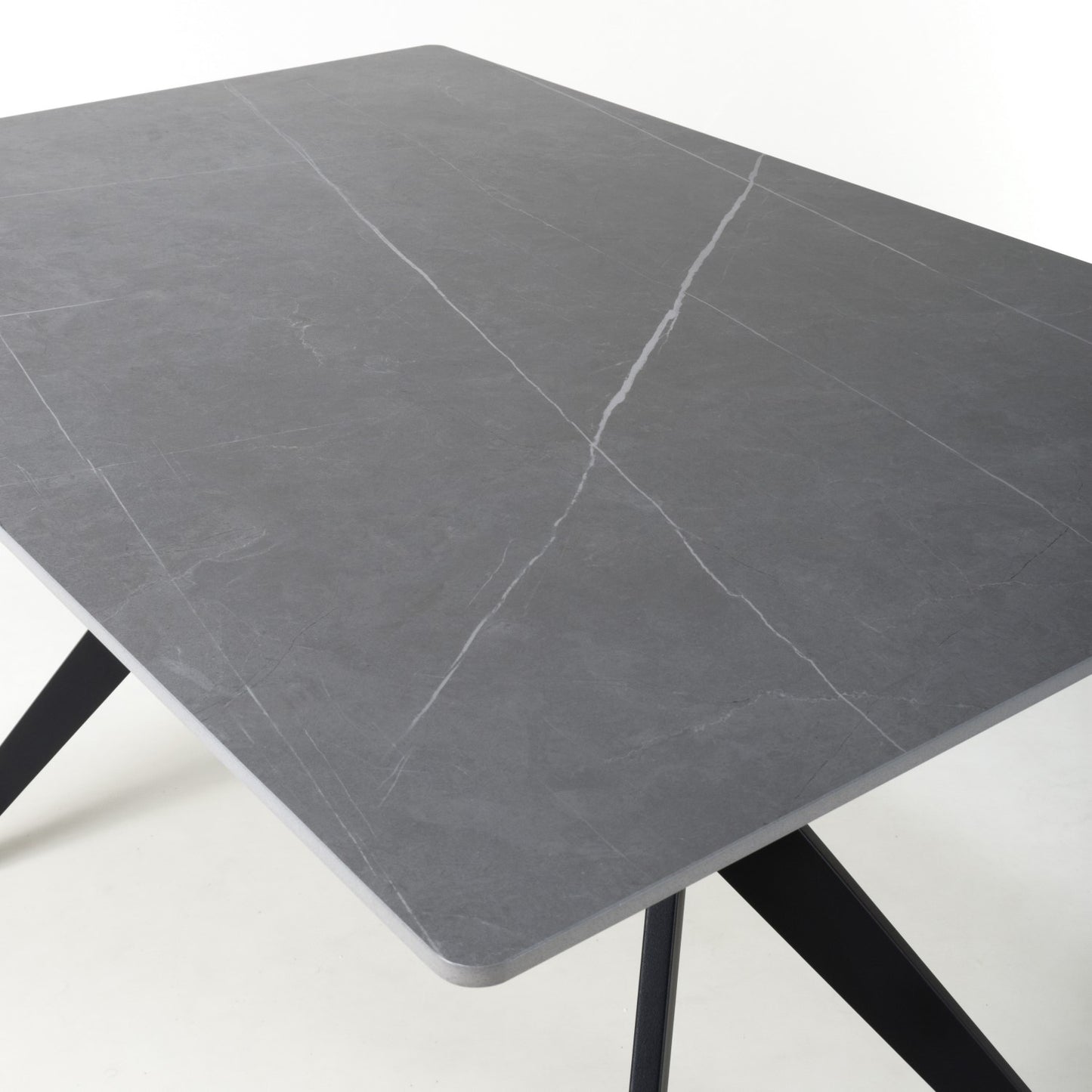 Grey Sintered Stone Ceramic Top Dining Table