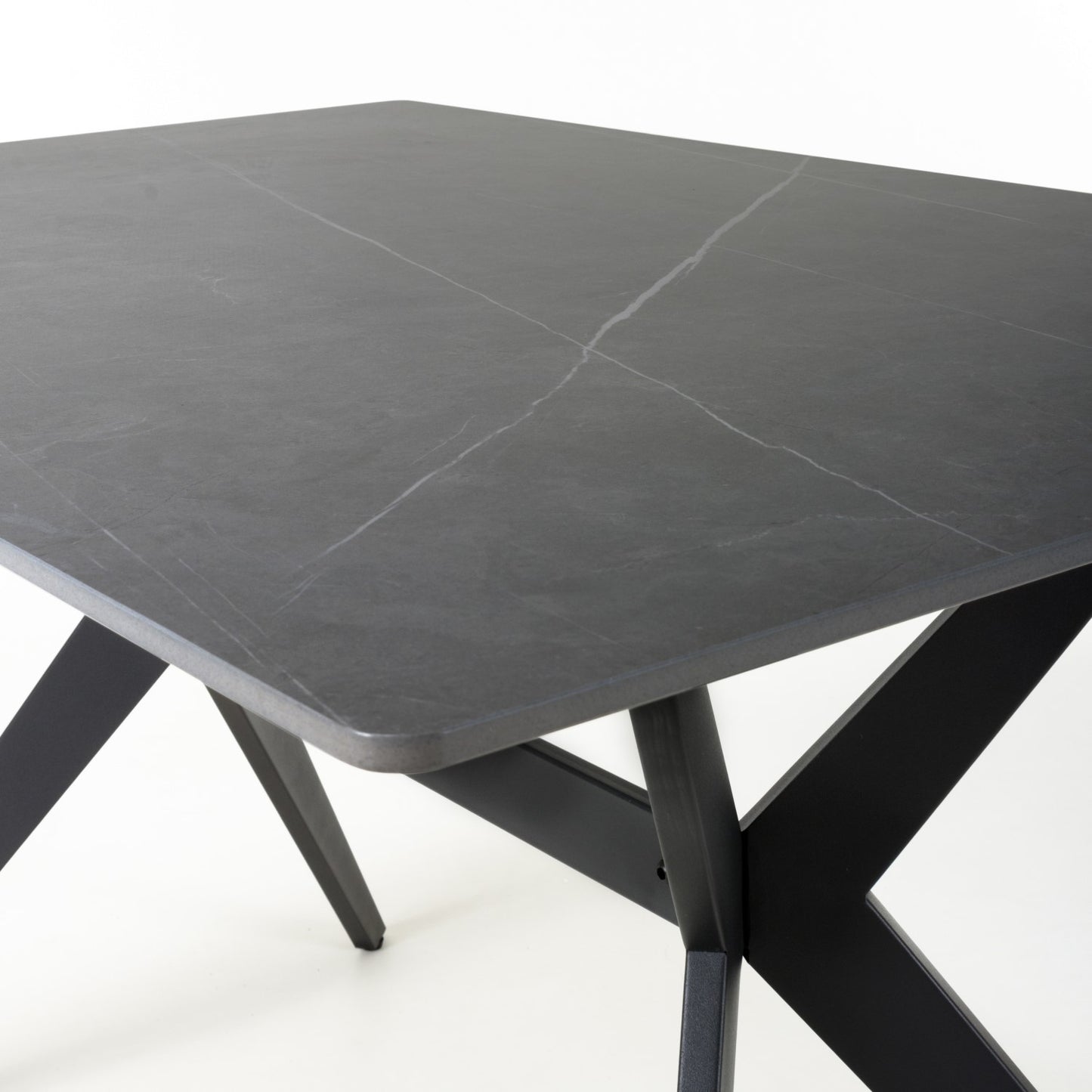 Grey Sintered Stone Ceramic Top Dining Table