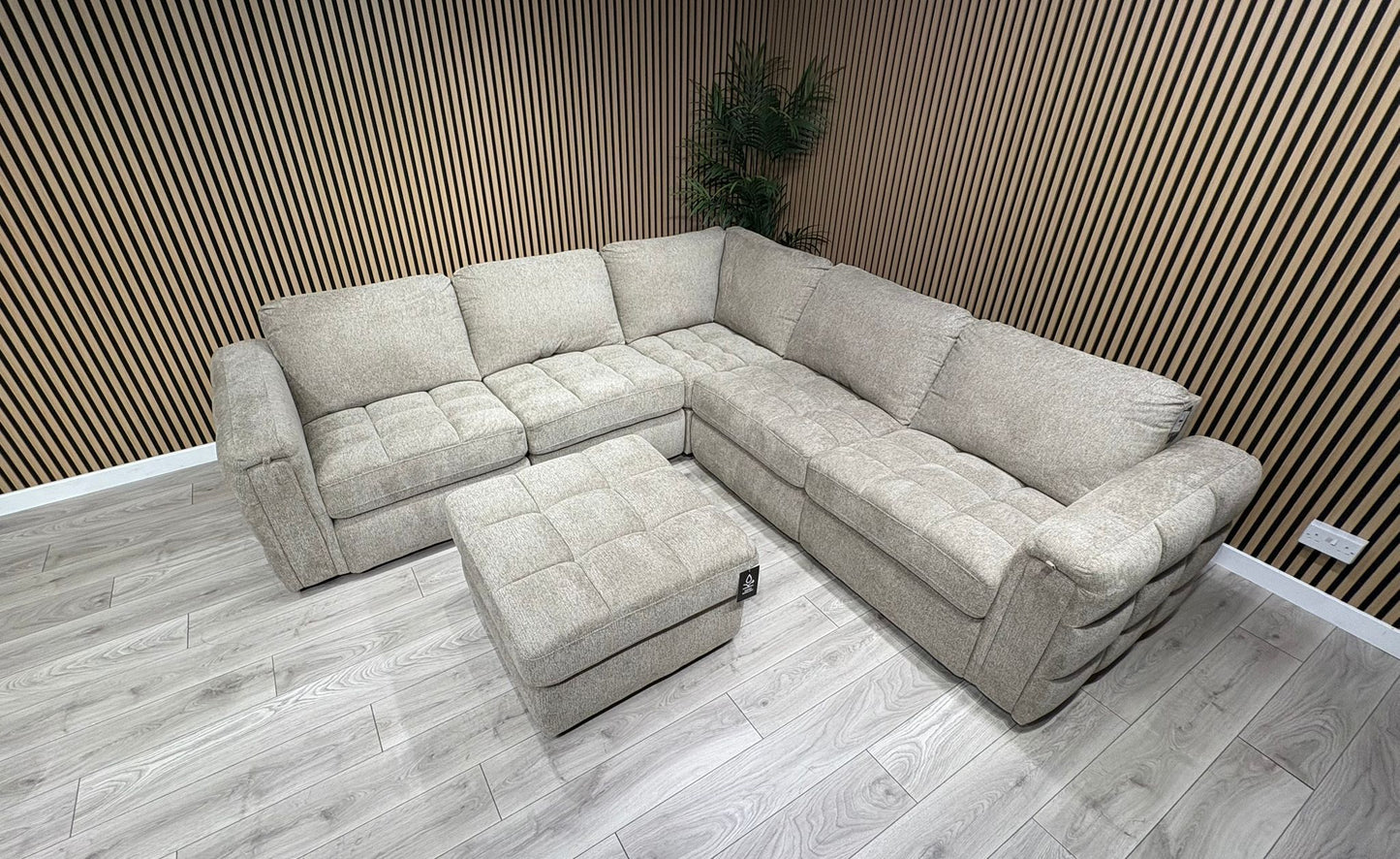 DFS - MAVAM Modular Premium Fabric 2 Corner 2 Sofa + Footstool - RRP £3499