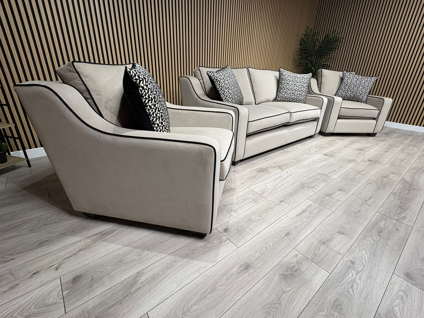 Furniture Village CELINE Fabric 3 Seater Sofa + 2 x Armchairs - RRP £5,685