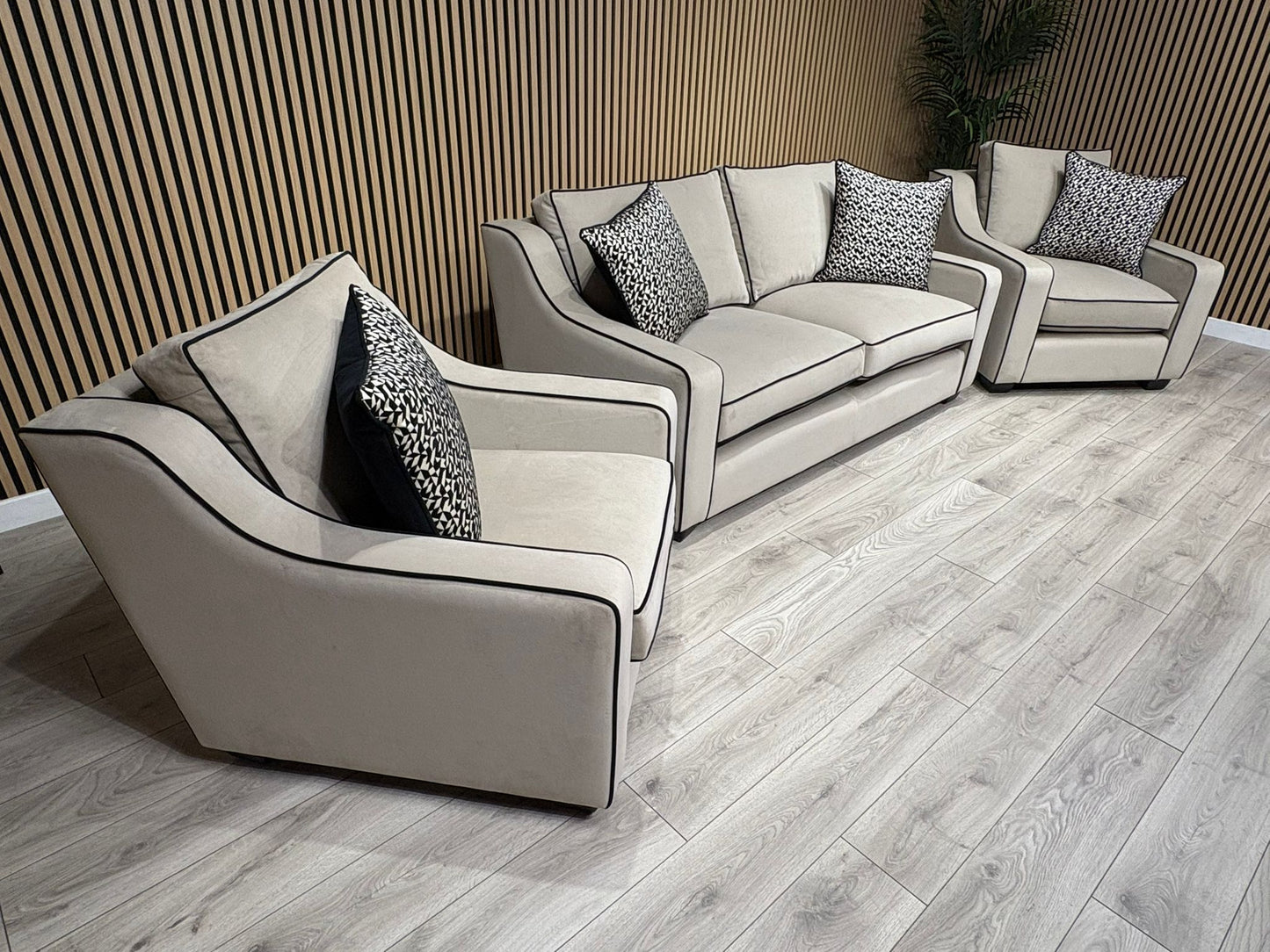Furniture Village CELINE Fabric 3 Seater Sofa + 2 x Armchairs - RRP £5,685