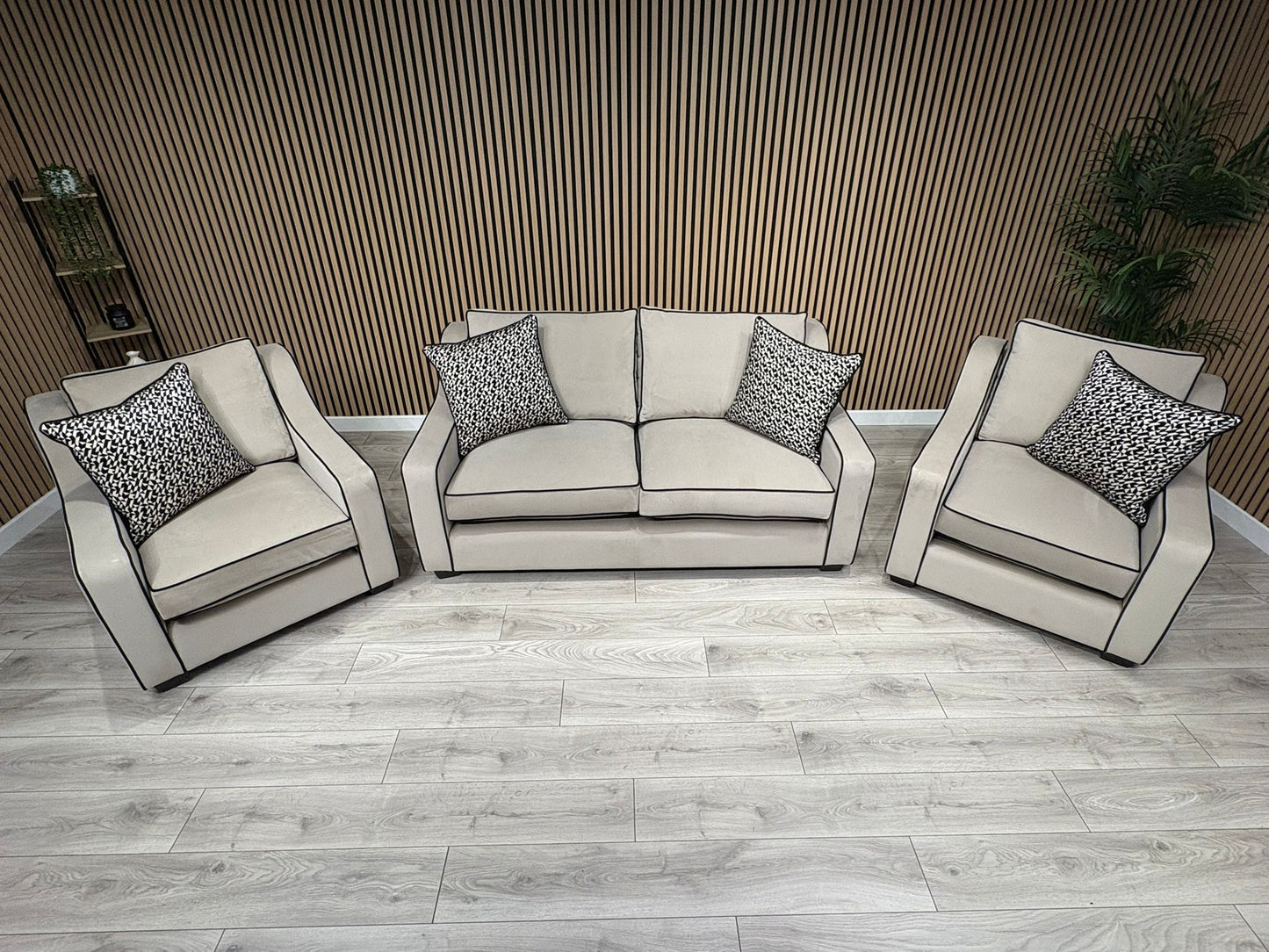 Furniture Village CELINE Fabric 3 Seater Sofa + 2 x Armchairs - RRP £5,685