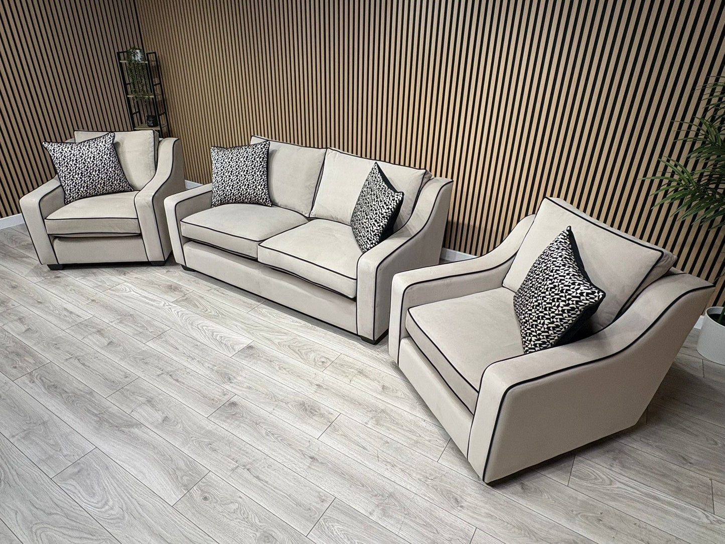 Furniture Village CELINE Fabric 3 Seater Sofa + 2 x Armchairs - RRP £5,685