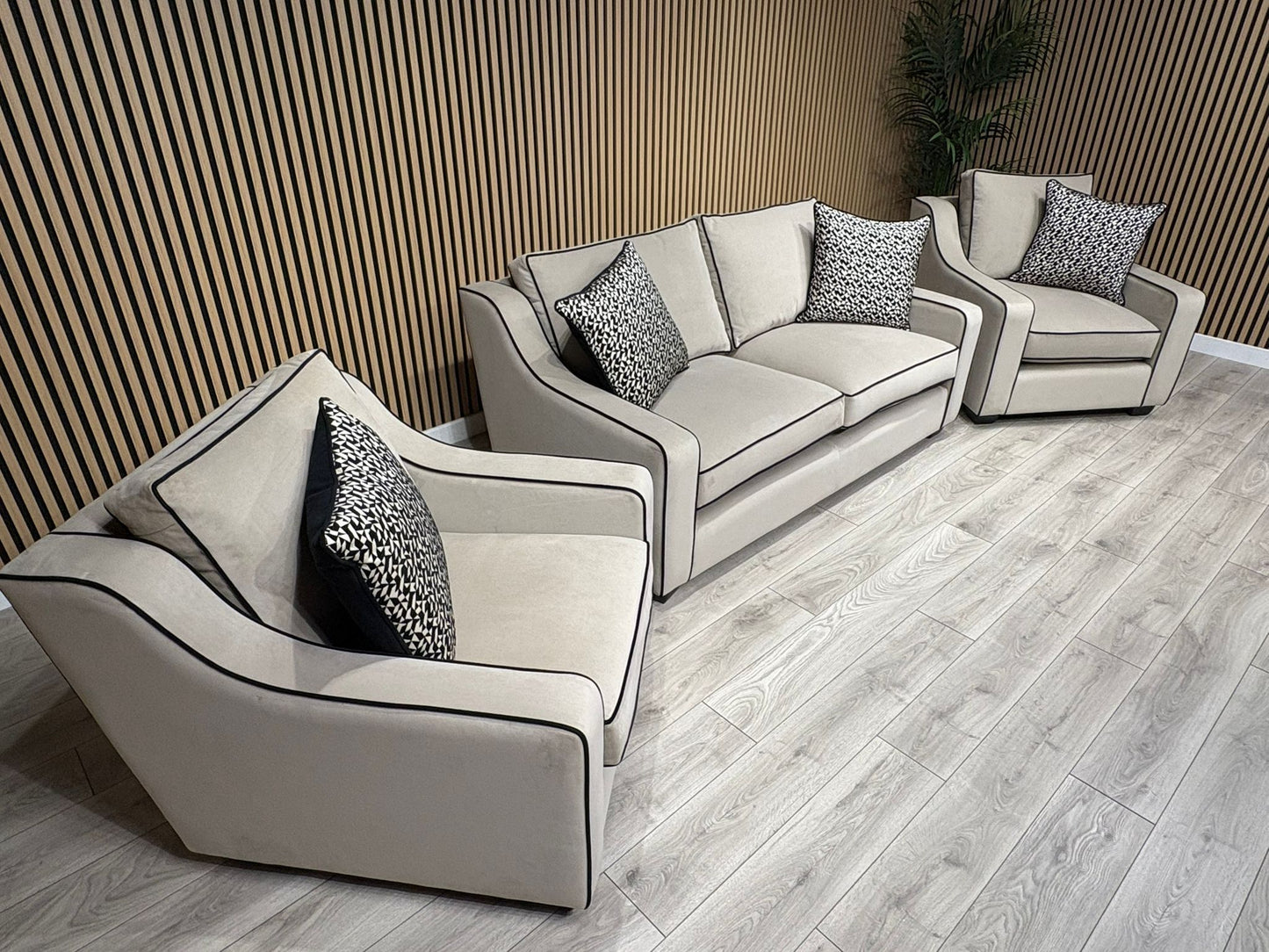 Furniture Village CELINE Fabric 3 Seater Sofa + 2 x Armchairs - RRP £5,685