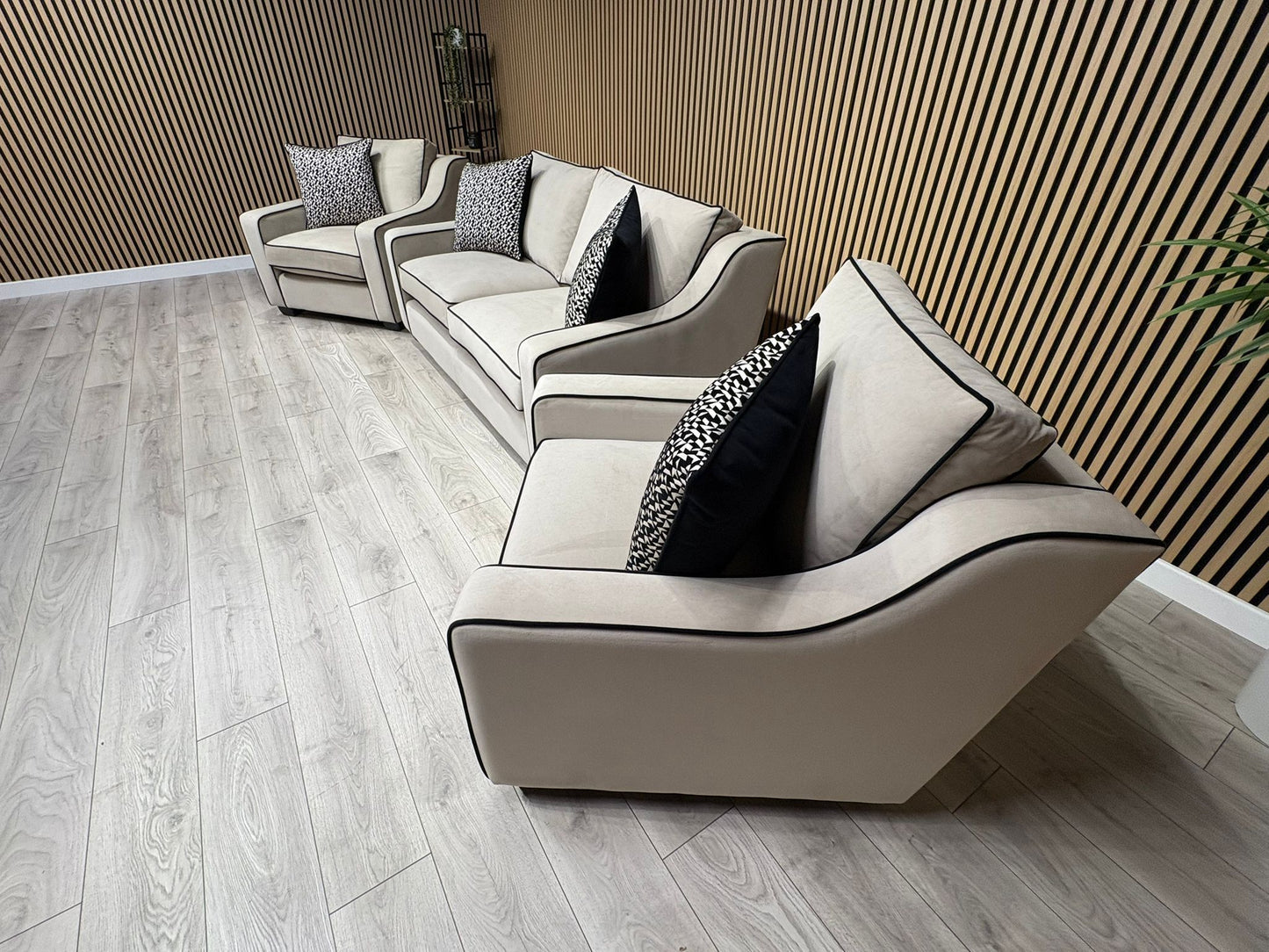 Furniture Village CELINE Fabric 3 Seater Sofa + 2 x Armchairs - RRP £5,685