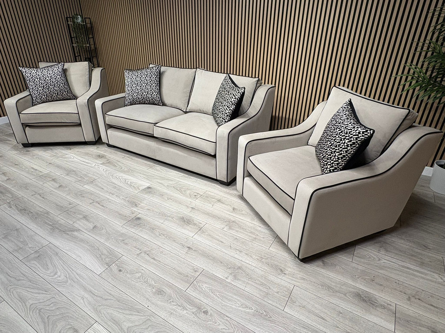 Furniture Village CELINE Fabric 3 Seater Sofa + 2 x Armchairs - RRP £5,685
