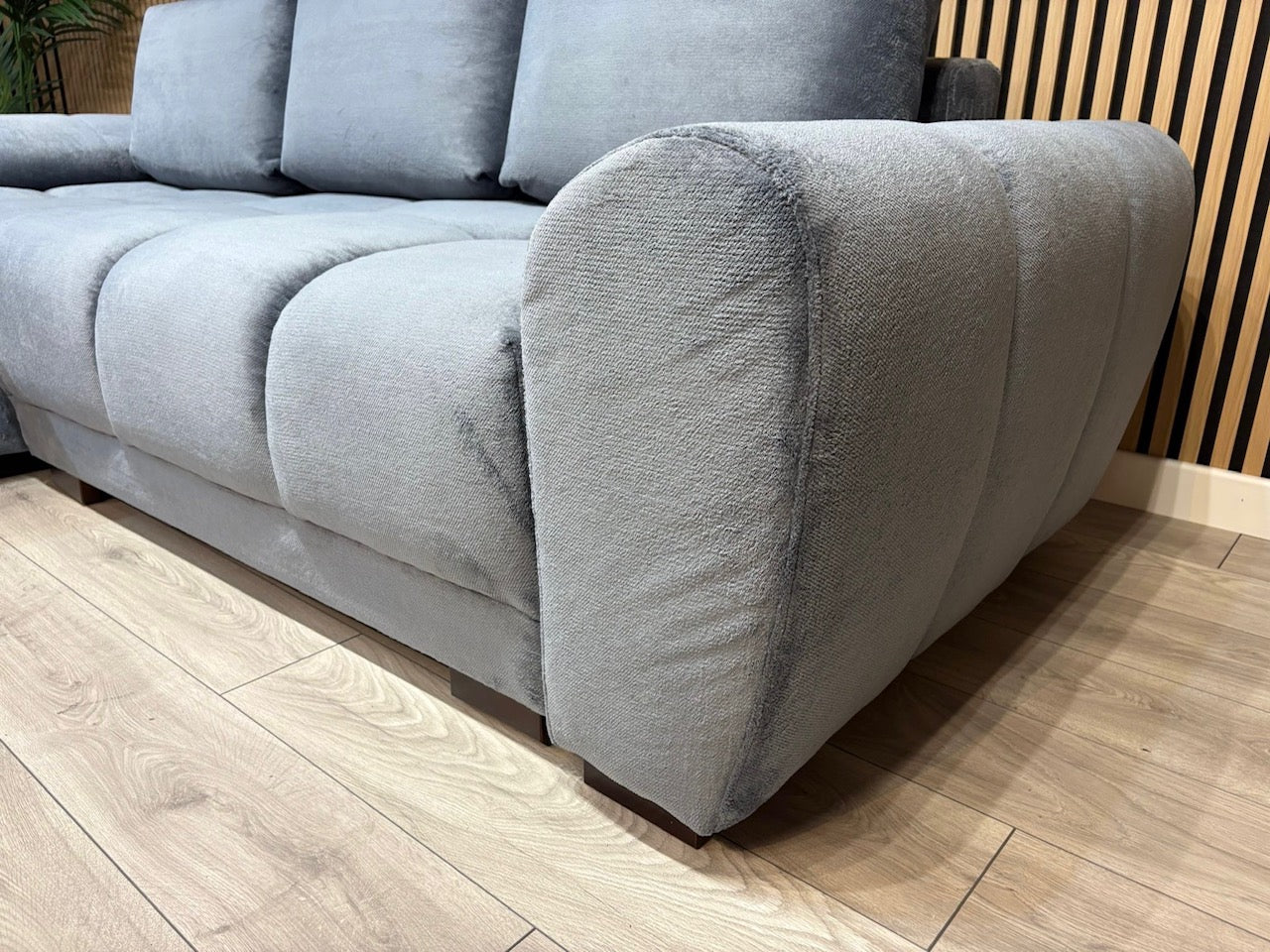 AZZURO Premium Fabric LHF Corner Chaise Sofa Bed with Storage, Grey - RRP £1,799