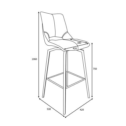 Grey Leather Swivel Bar Stool