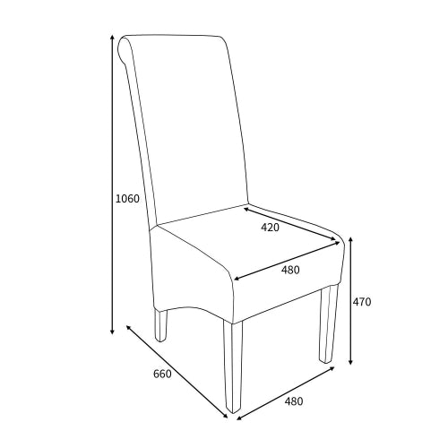 Putty Grey Leather Roll Back Dining Chair