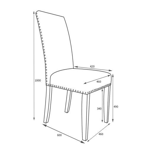 Grey Linen Fabric Dining Chair Black Legs