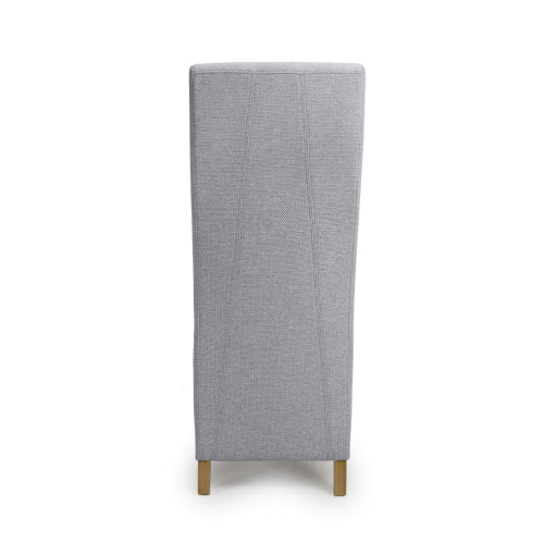 Light Grey Fabric High Back Weave Back Dining Chair