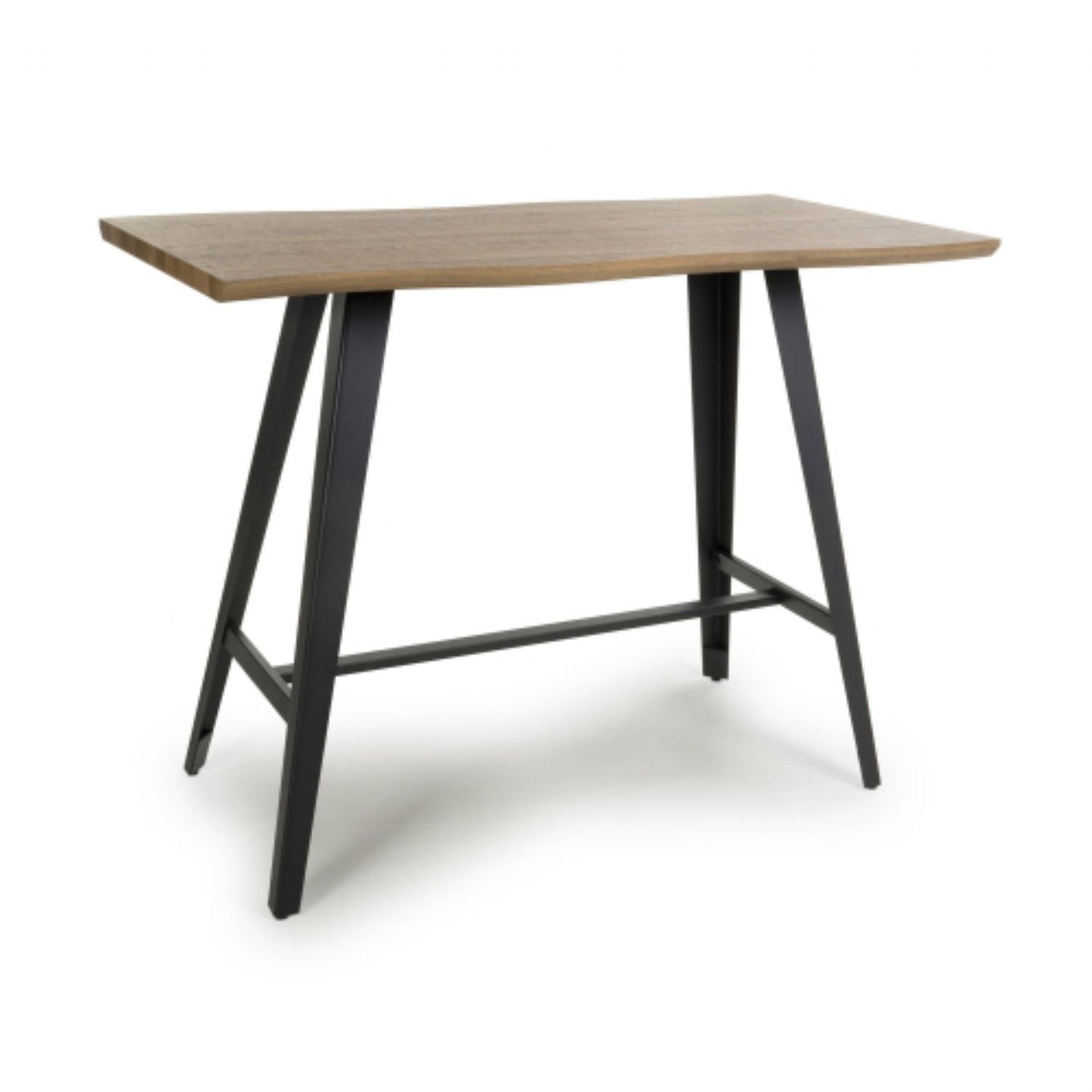 Natural Wooden Curved Edge Breakfast Bar Table