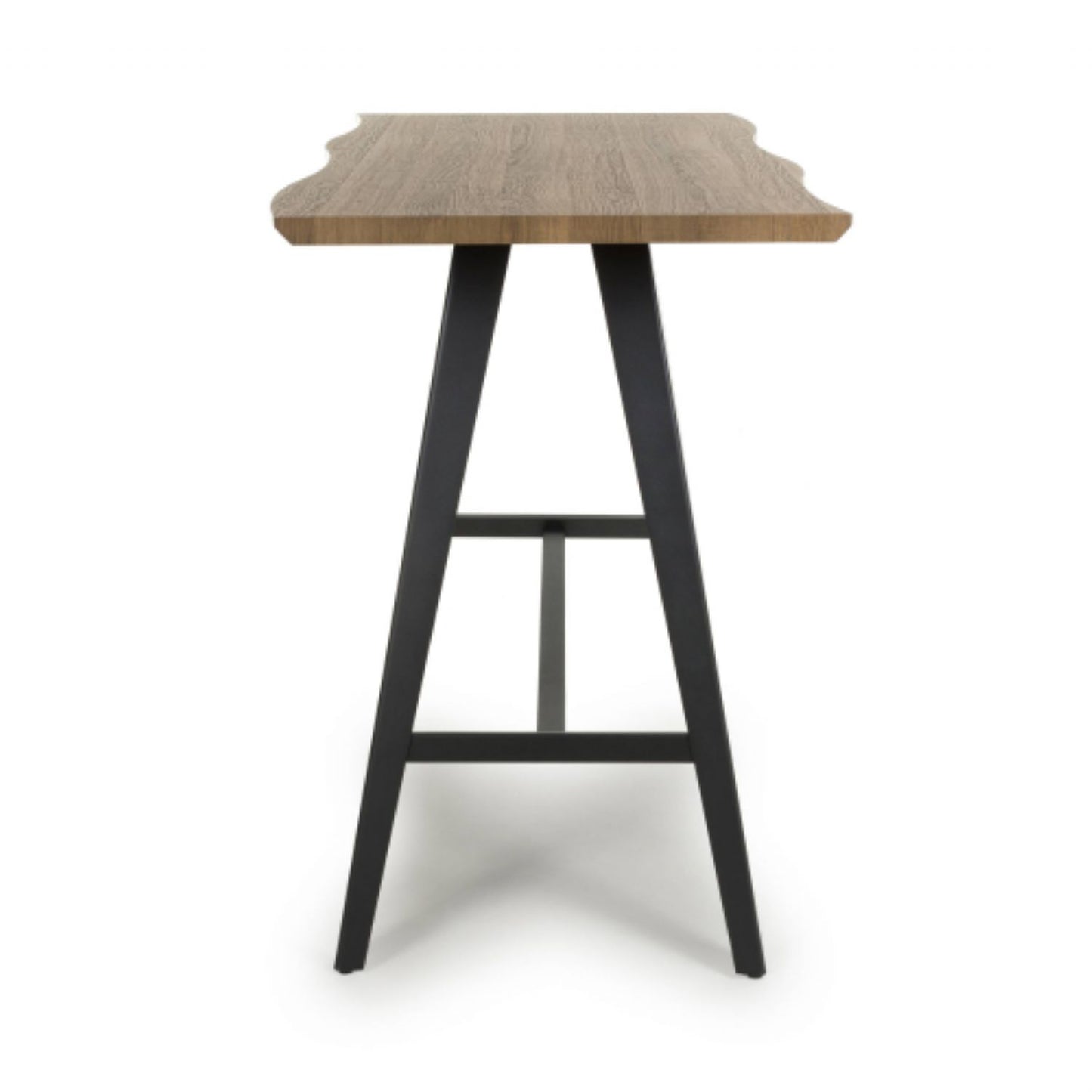 Natural Wooden Curved Edge Breakfast Bar Table