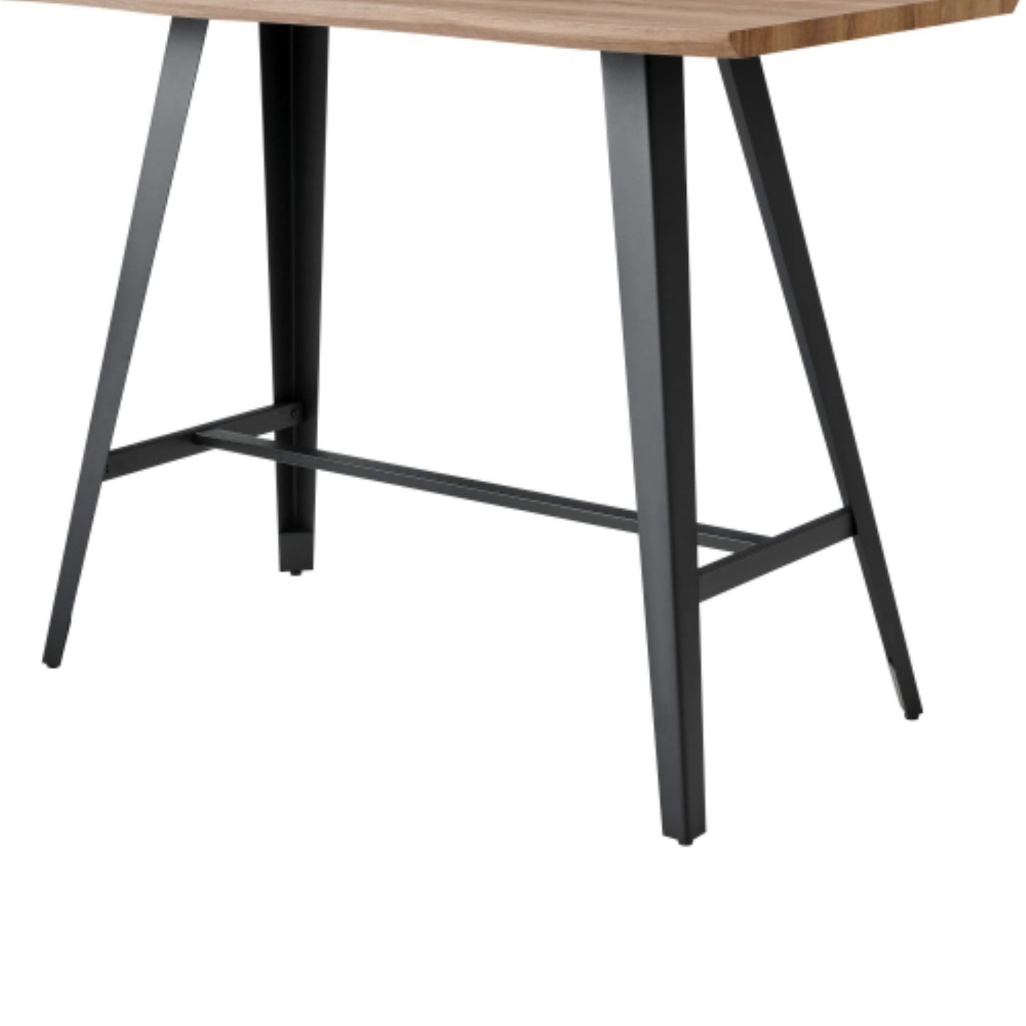 Natural Wooden Curved Edge Breakfast Bar Table