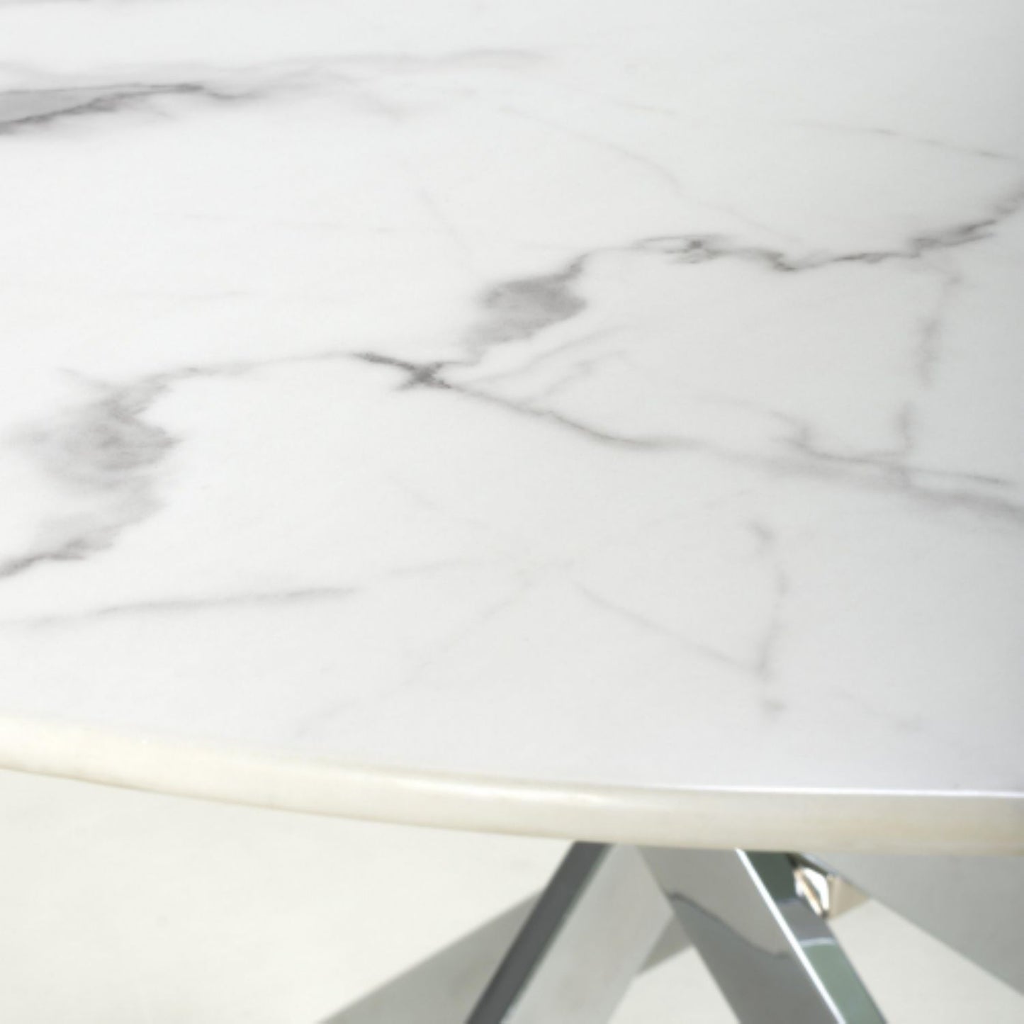 Astoria Round White Chrome Dining Table