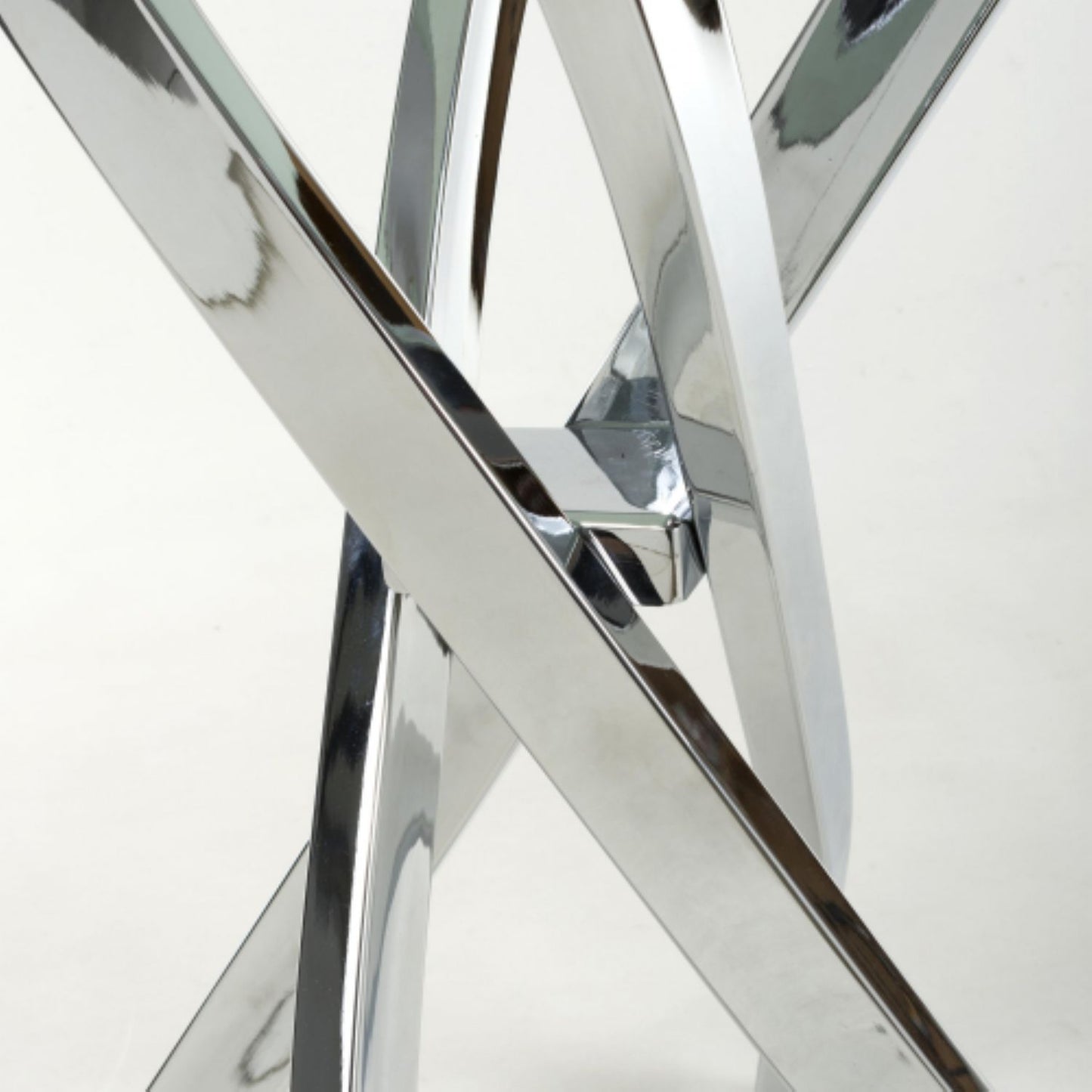 Astoria White Chrome Console Table