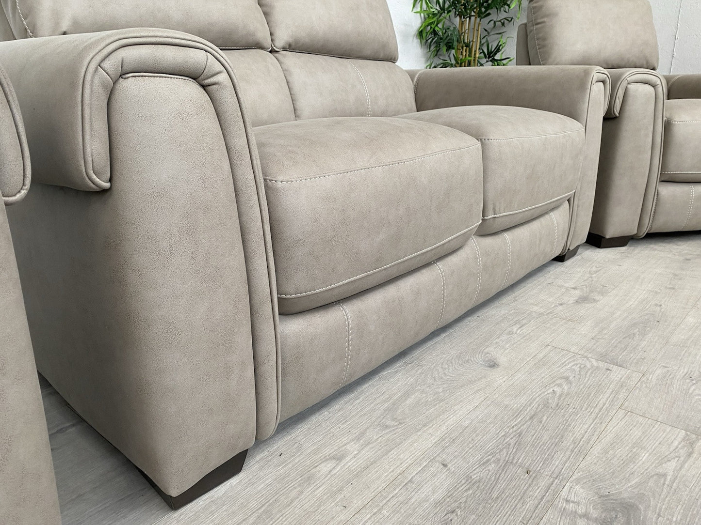 Furniture Village - NIXON Fabric 2 Seater Sofa + 2 x Armchairs, Power Recliner