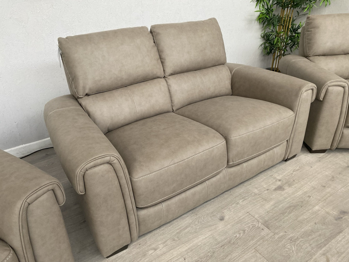 Furniture Village - NIXON Fabric 2 Seater Sofa + 2 x Armchairs, Power Recliner