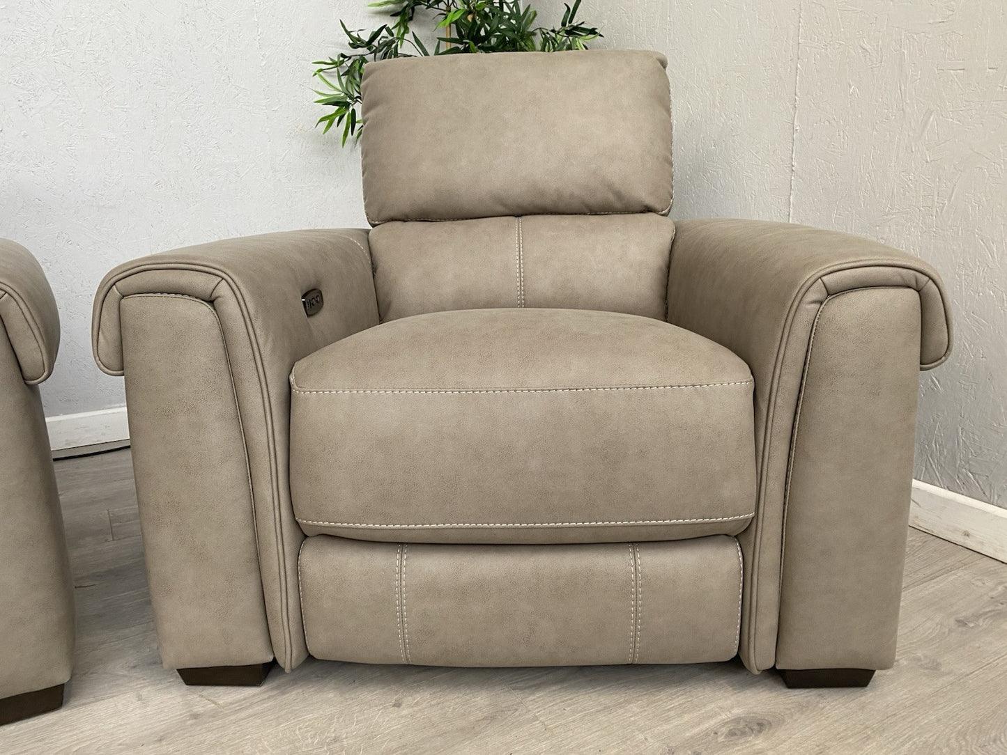 Furniture Village - NIXON Fabric 2 Seater Sofa + 2 x Armchairs, Power Recliner