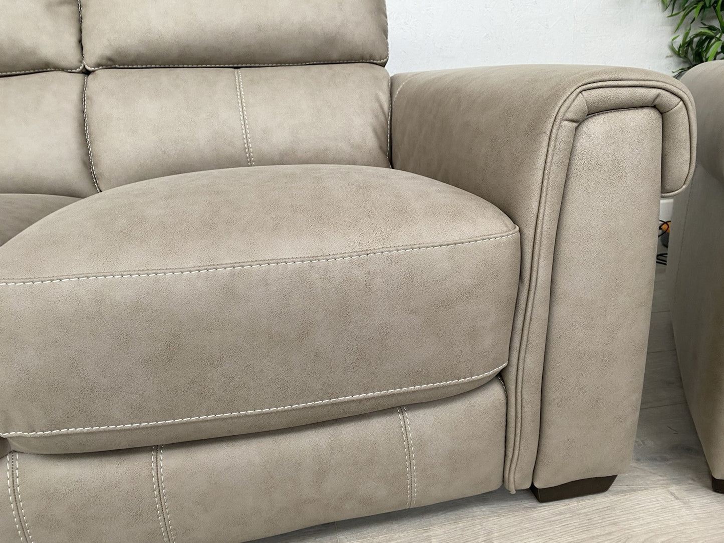 Furniture Village - NIXON Fabric 2 Seater Sofa + 2 x Armchairs, Power Recliner