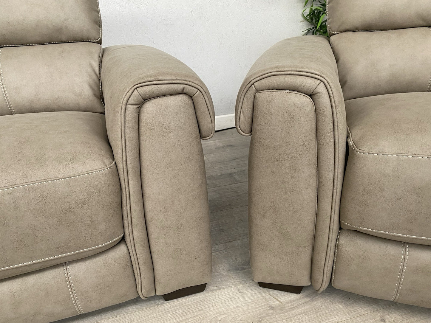 Furniture Village - NIXON Fabric 2 Seater Sofa + 2 x Armchairs, Power Recliner