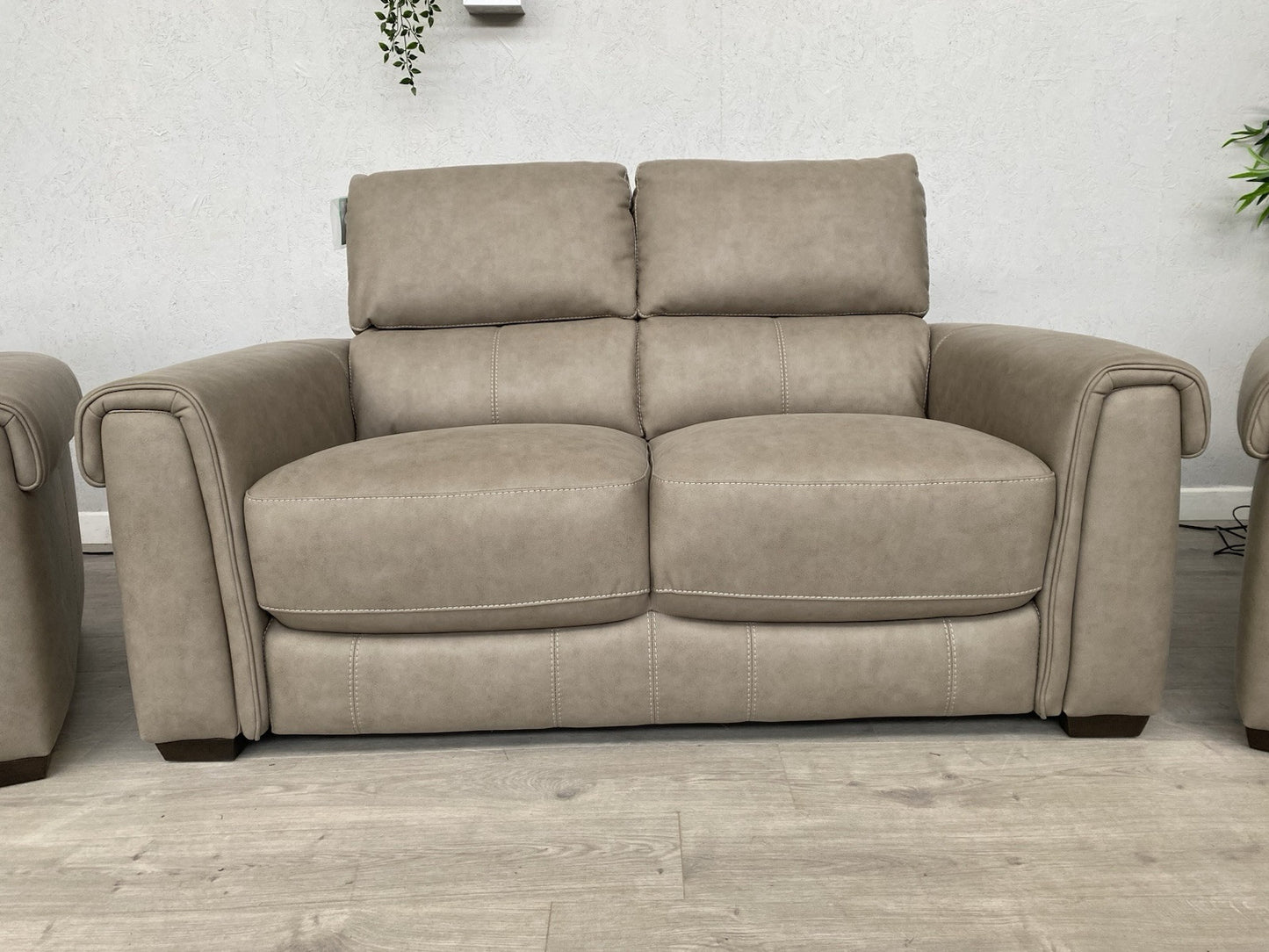 Furniture Village - NIXON Fabric 2 Seater Sofa + 2 x Armchairs, Power Recliner