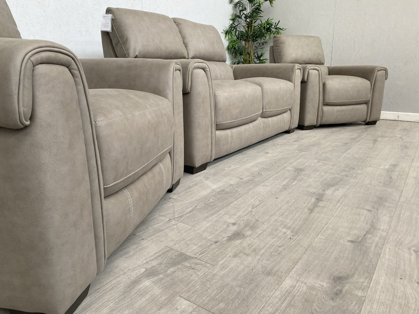 Furniture Village - NIXON Fabric 2 Seater Sofa + 2 x Armchairs, Power Recliner