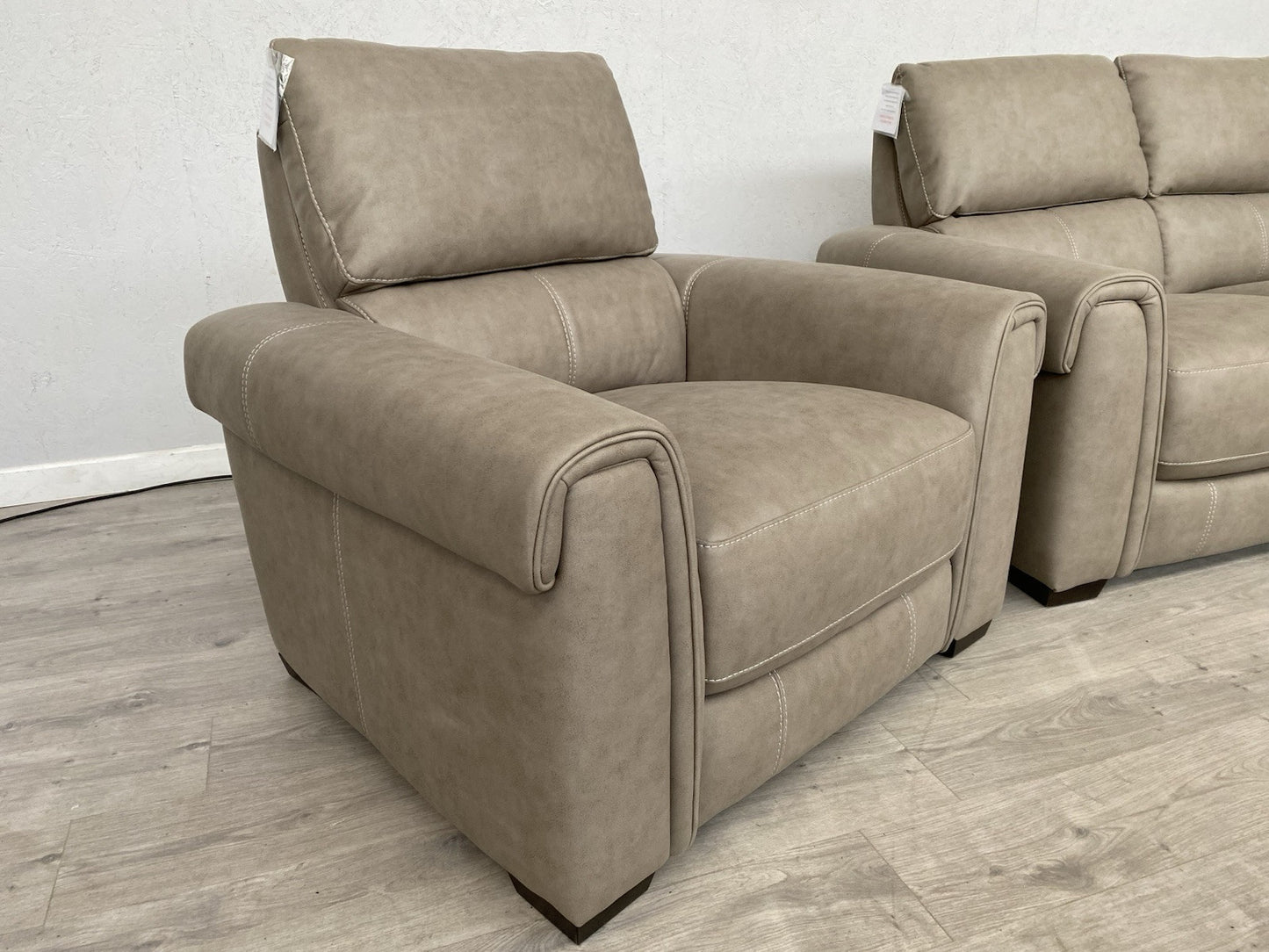 Furniture Village - NIXON Fabric 2 Seater Sofa + 2 x Armchairs, Power Recliner