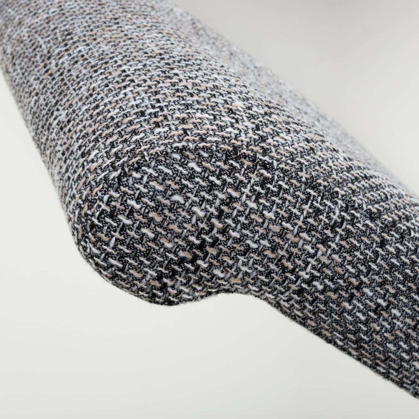 Grey Tweed Fabric Scroll Back Dining Chair