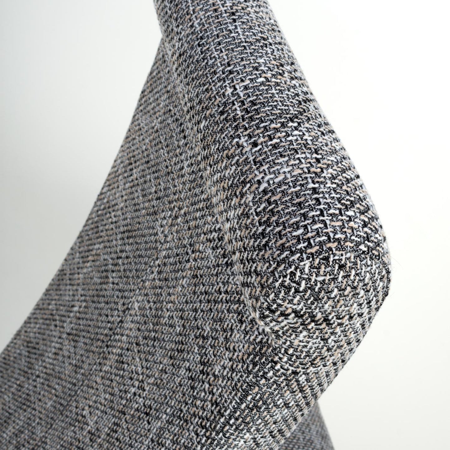 Grey Tweed Fabric Scroll Back Dining Chair